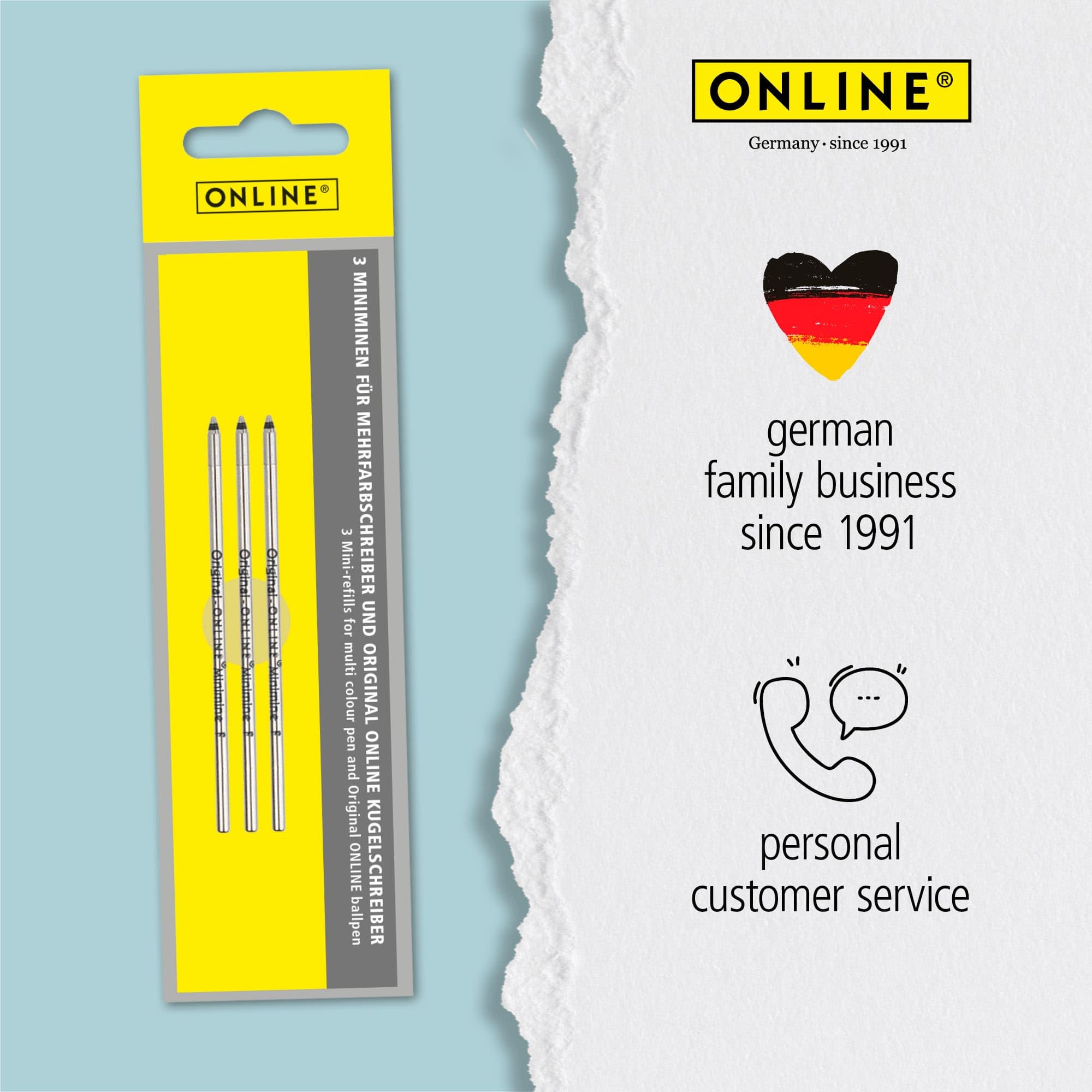 Online Ballpoint Pen Refill D1 Standard - Black Ink, Medium Point, 3 Pack | ISO 12757-2 DOC Certified 6