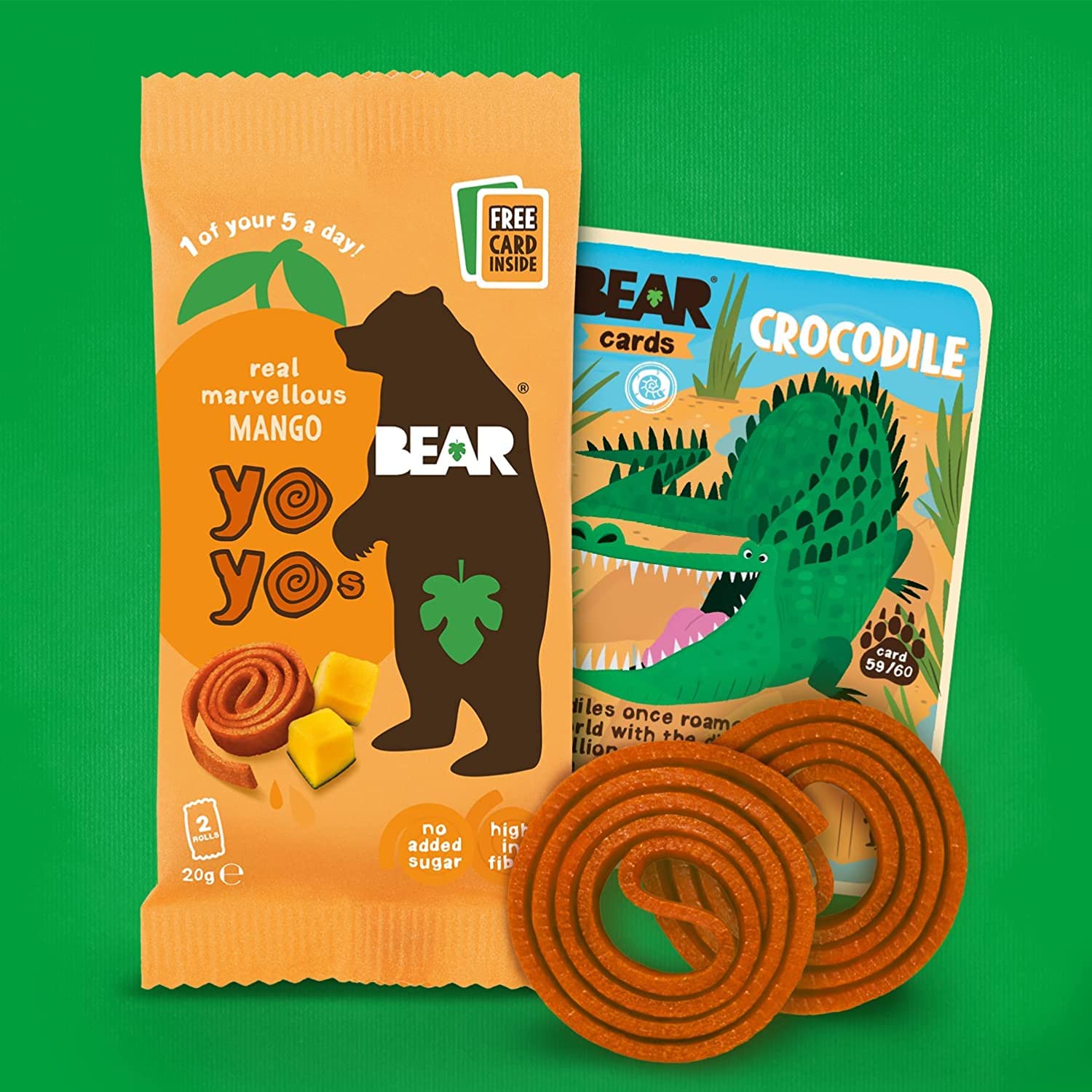 BEAR Mango Yoyos Fruit Rolls - 100% Real Fruit Snacks with Collectible Fact Cards (18 x 20 g) 9