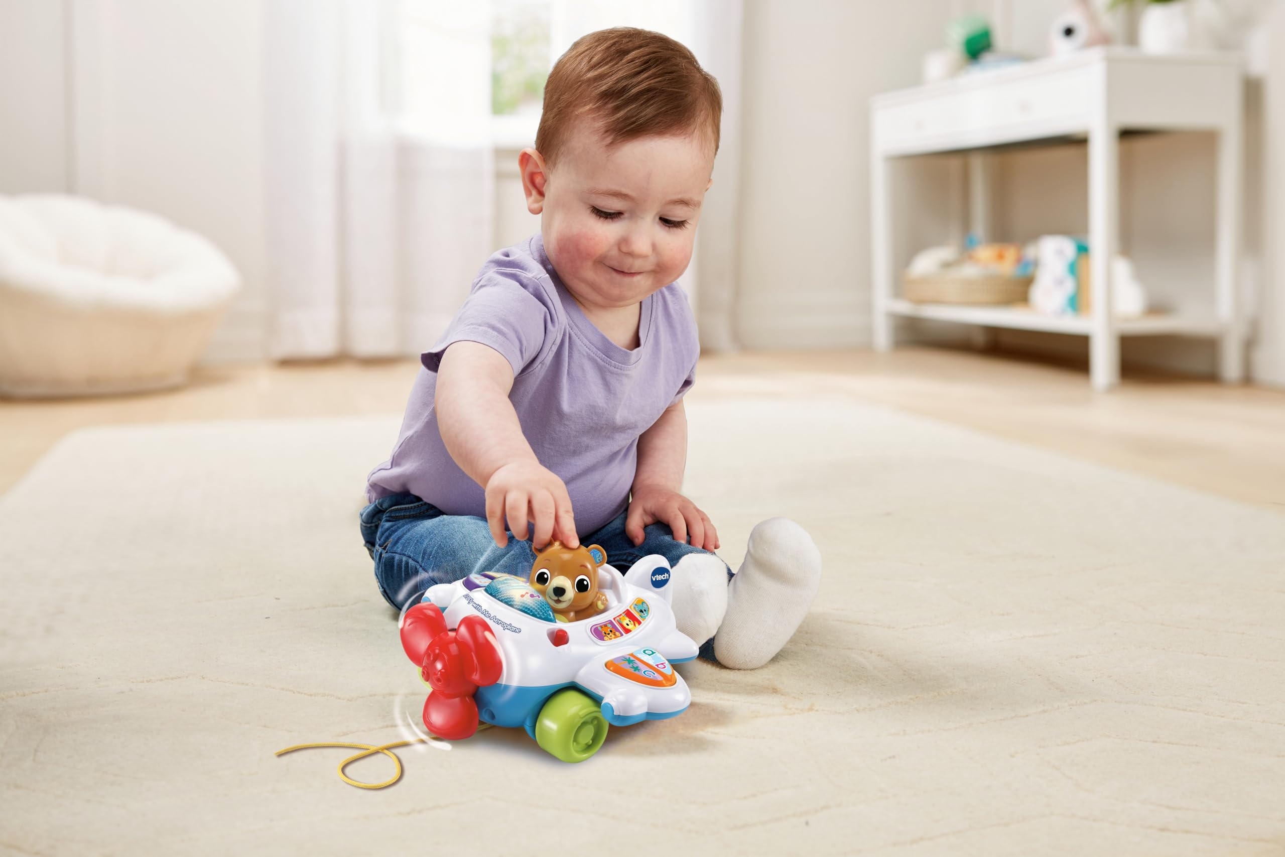 VTech Baby 123 Fly with Me Aeroplane - Interactive Pull-Along Toy | Ages 9-36 Months | Blue 5