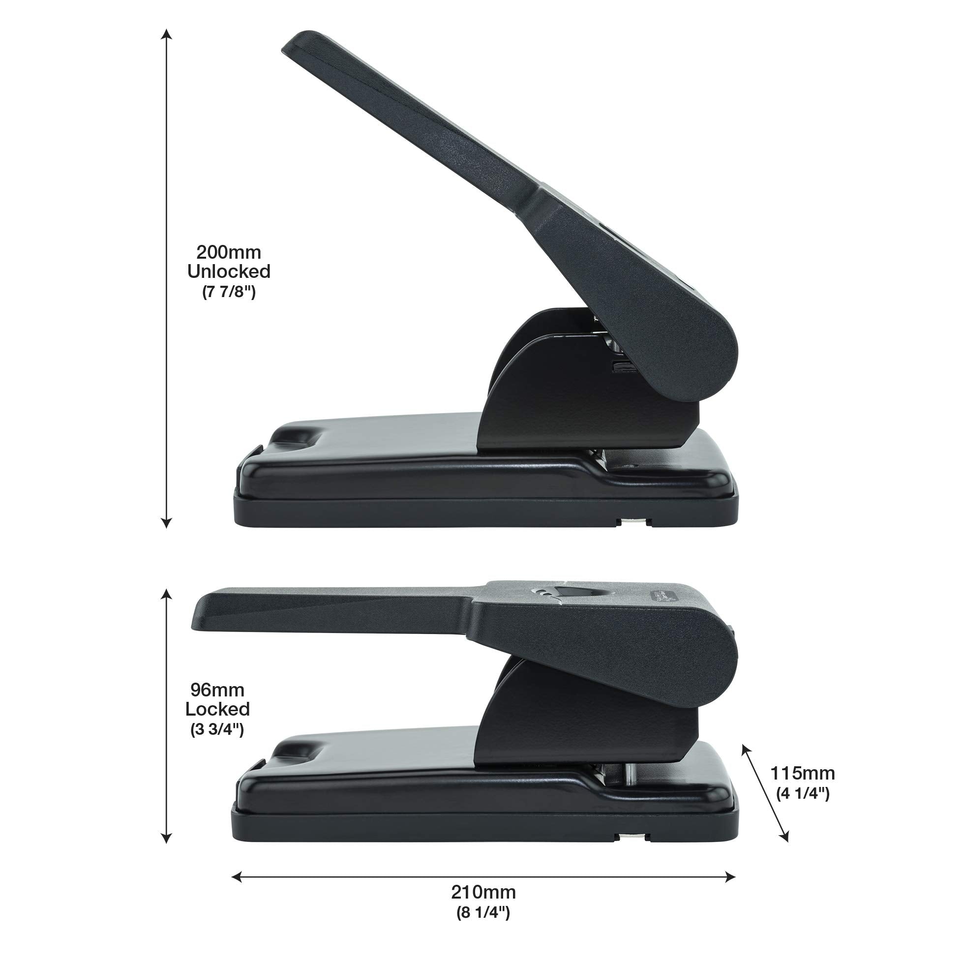 Rapesco 1631 Germ-Savvy Antibacterial HD865-P Heavy Duty 2-Hole Punch | 50+ Sheets | Black 7