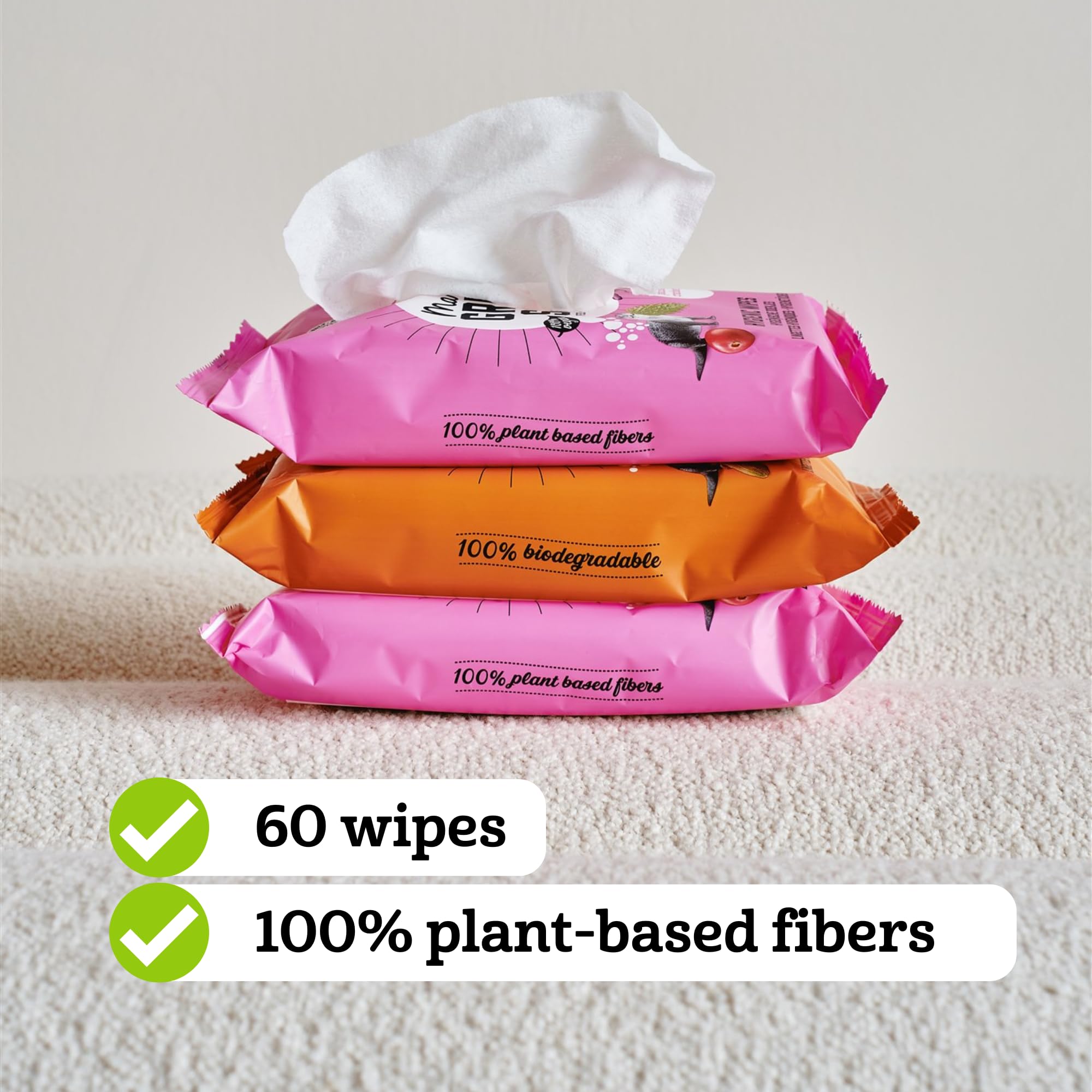 Marcel's Green Soap Hygienic Cleaning Wipes - Patchouli & Cranberry Scent | 60 Count | Alcohol-Based