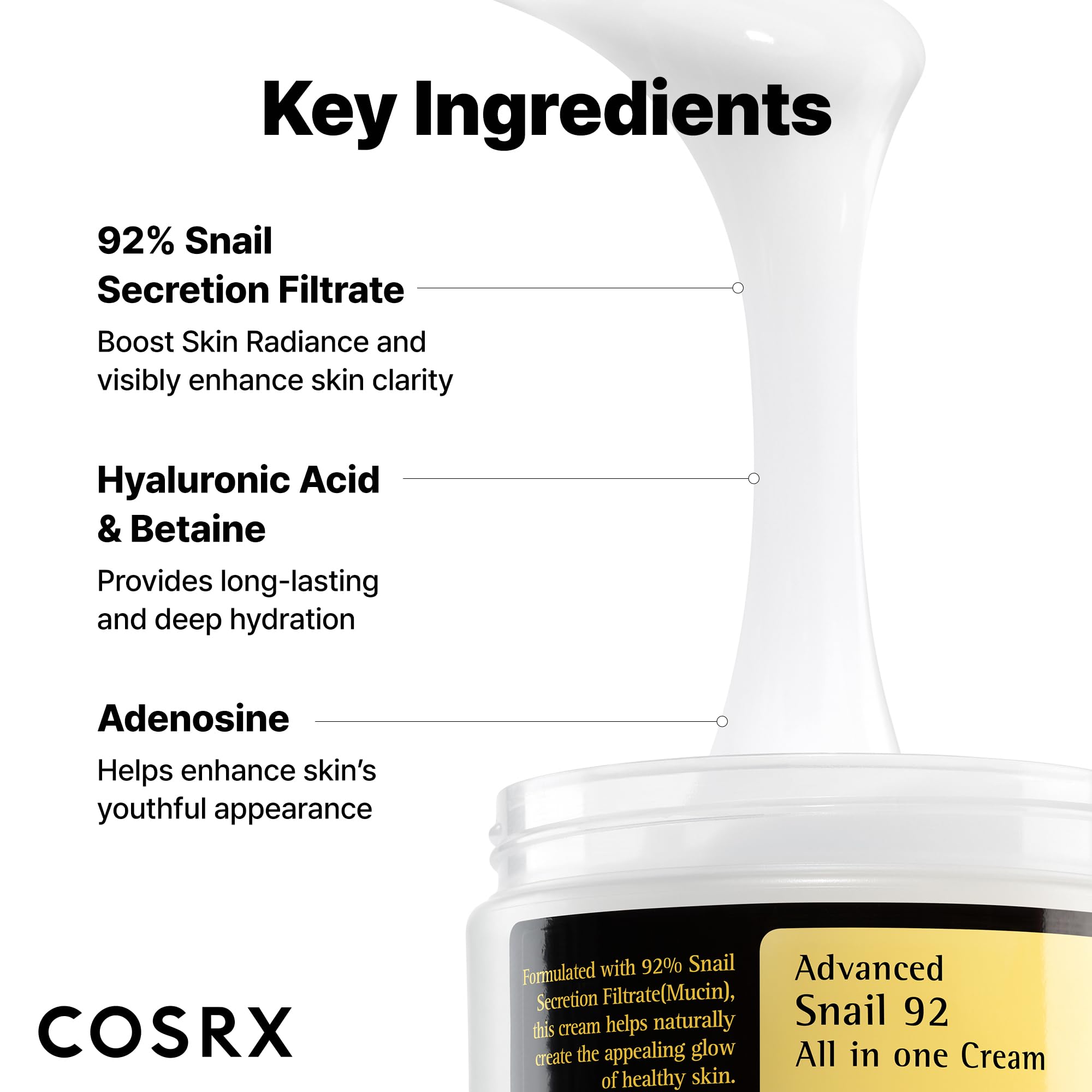 COSRX Advanced Snail 92 All In One Cream - Hydrating & Repairing Facial Moisturiser | 100g 4