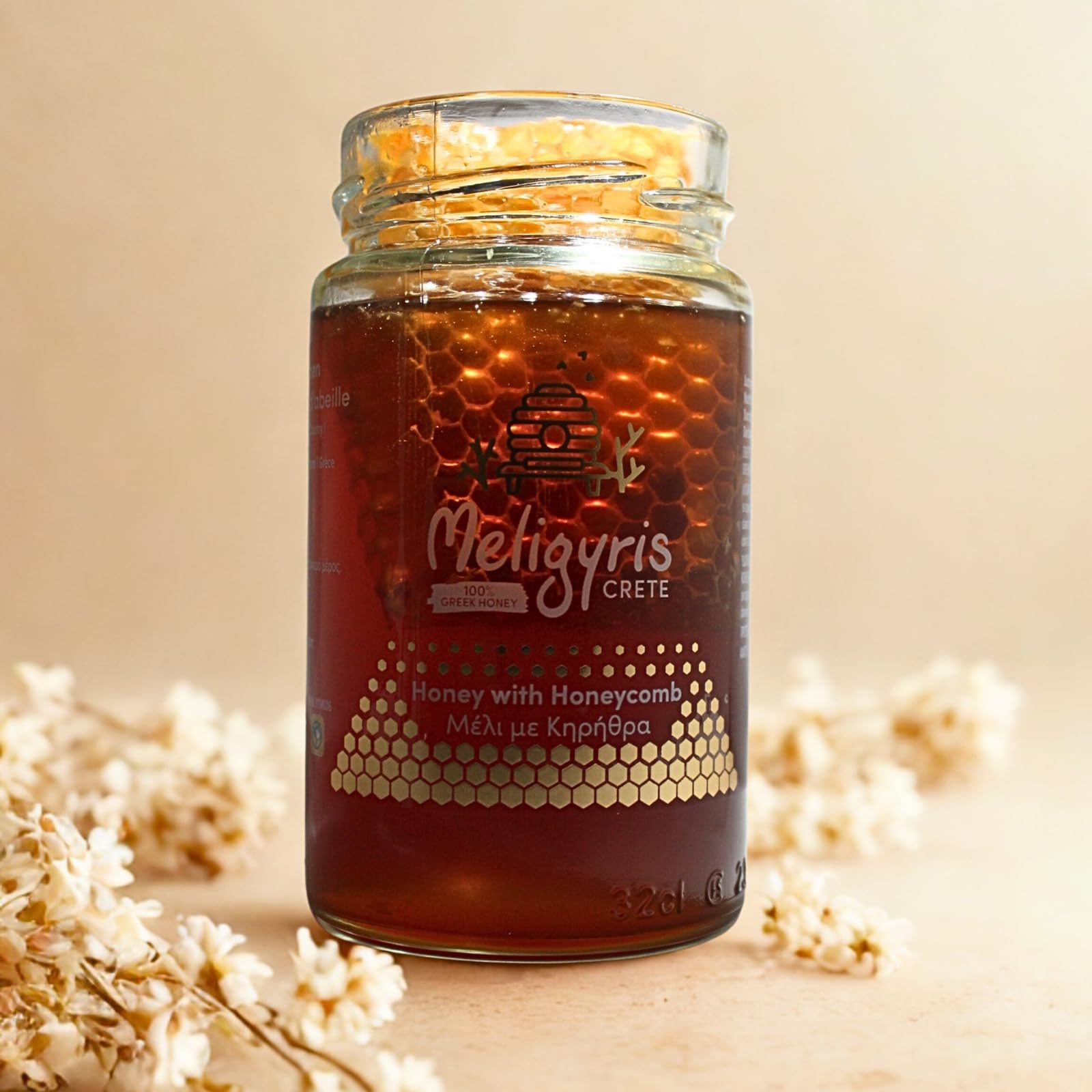 Meligyris Raw Greek Honey with Edible Honeycomb - 450g | Natural & Unprocessed | Artisan Greek Beekeeping 3