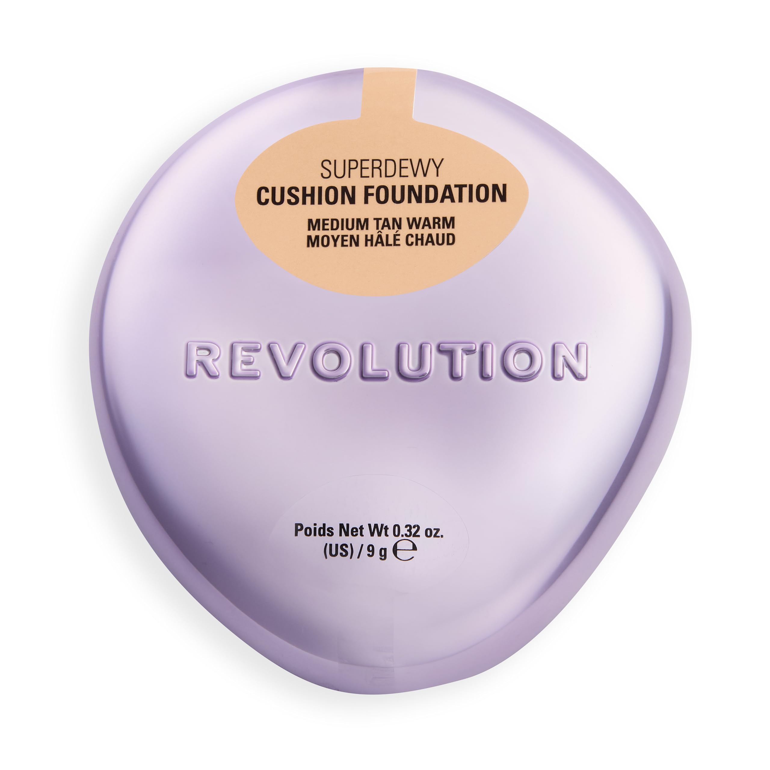 Revolution Beauty London Superdewy Cushion Foundation - Buildable Coverage, Hydrating Finish | Tan Warm 1