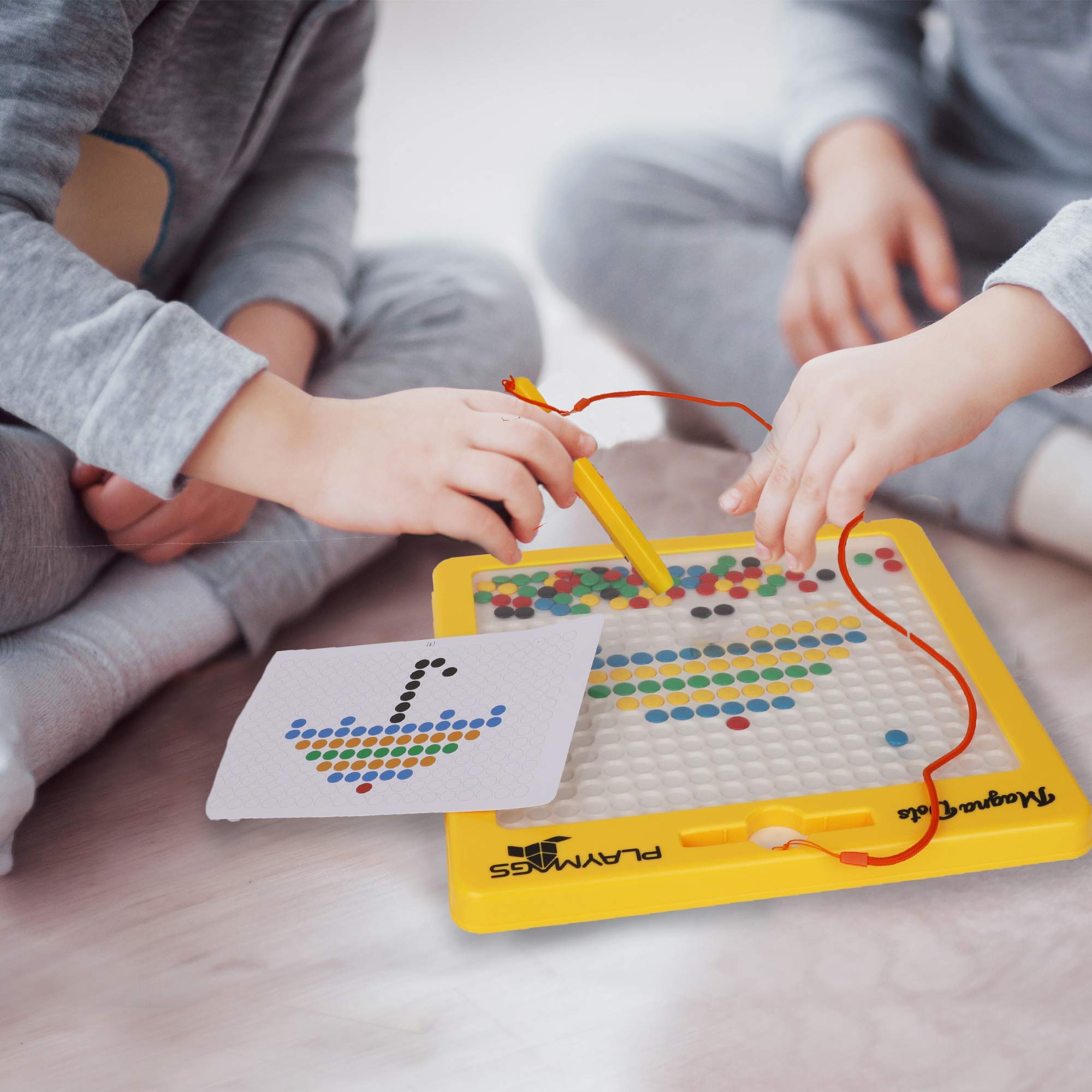 Playmags Magna Dots - 12.5" Magnetic Drawing Board for Kids - Reusable Doodle Toy 2