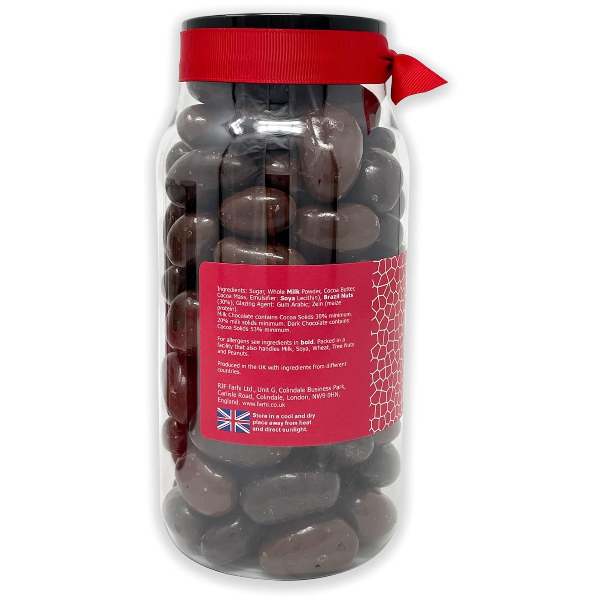 Rita Farhi - Milk & Dark Chocolate Covered Brazil Nuts Luxury Gift Jar 740g 12