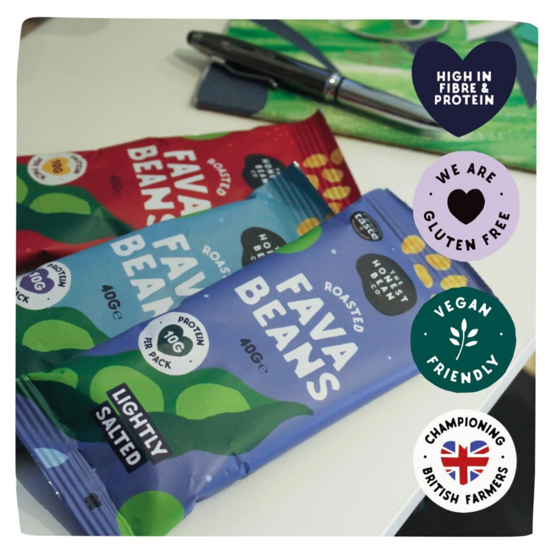 The Honest Bean Co Roasted Fava Bean Snacks Lightly Salted 480g - High Protein Vegan Snack