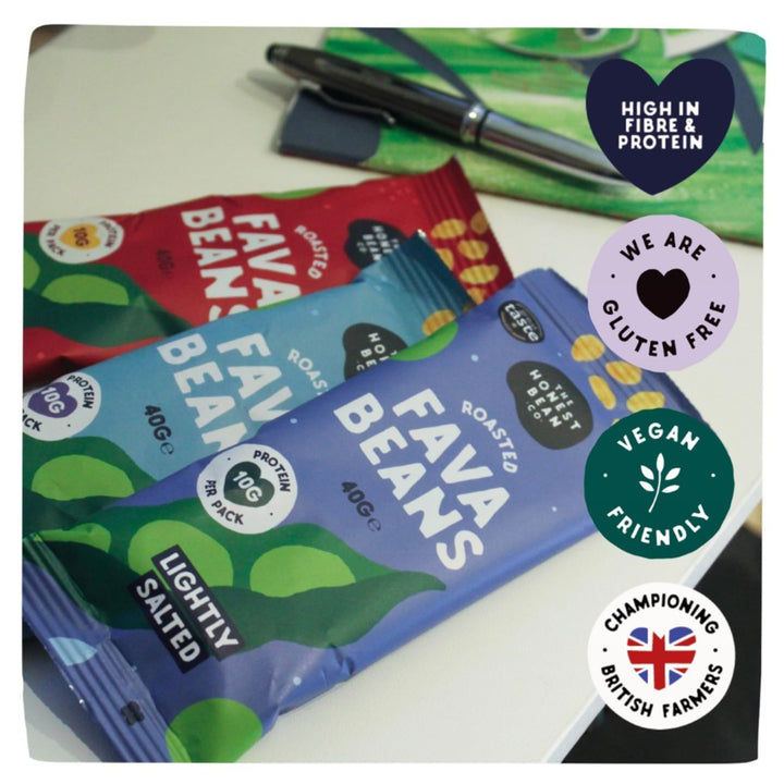 The Honest Bean Co Roasted Fava Bean Snacks Lightly Salted 480g - High Protein Vegan Snack