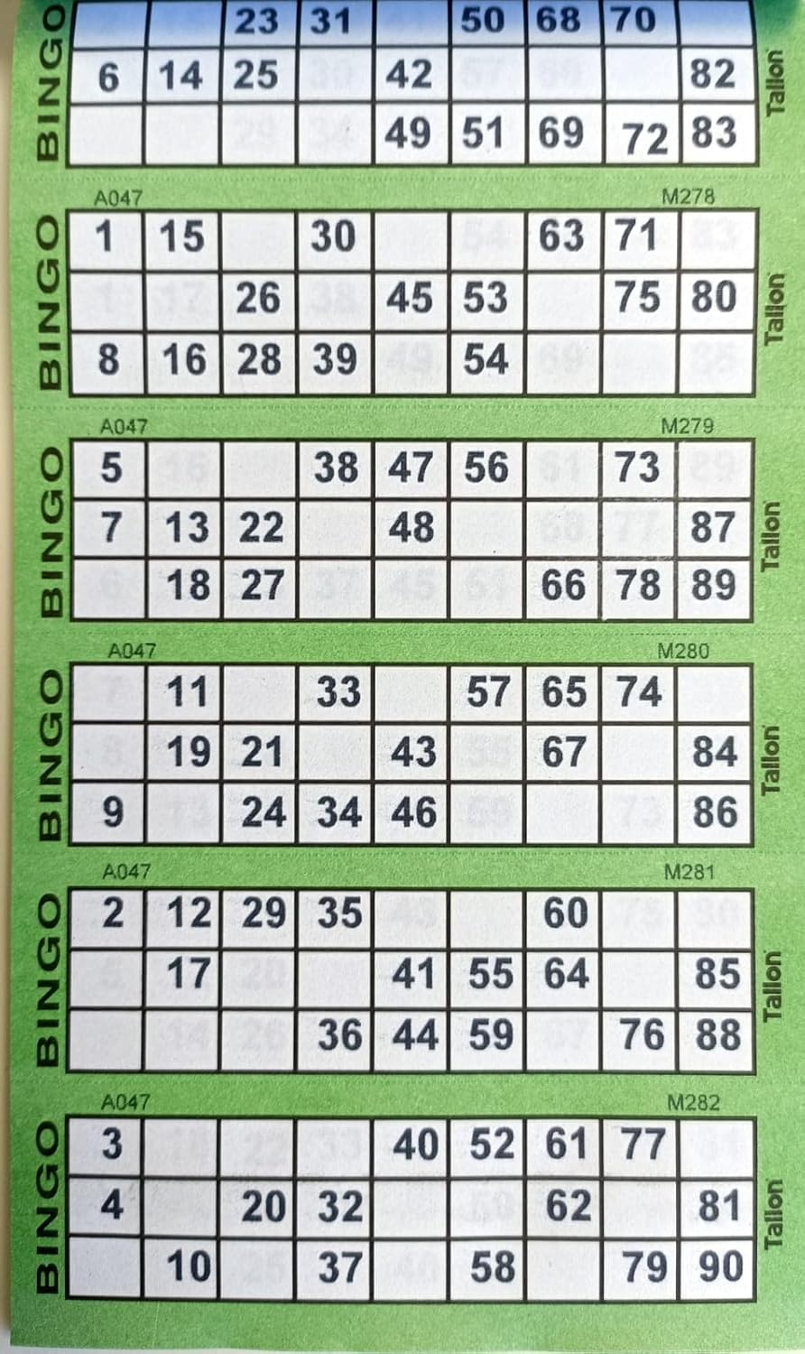 1ABOVE Bingo Tickets Stationery Multi Fun Books Pages Jumbo