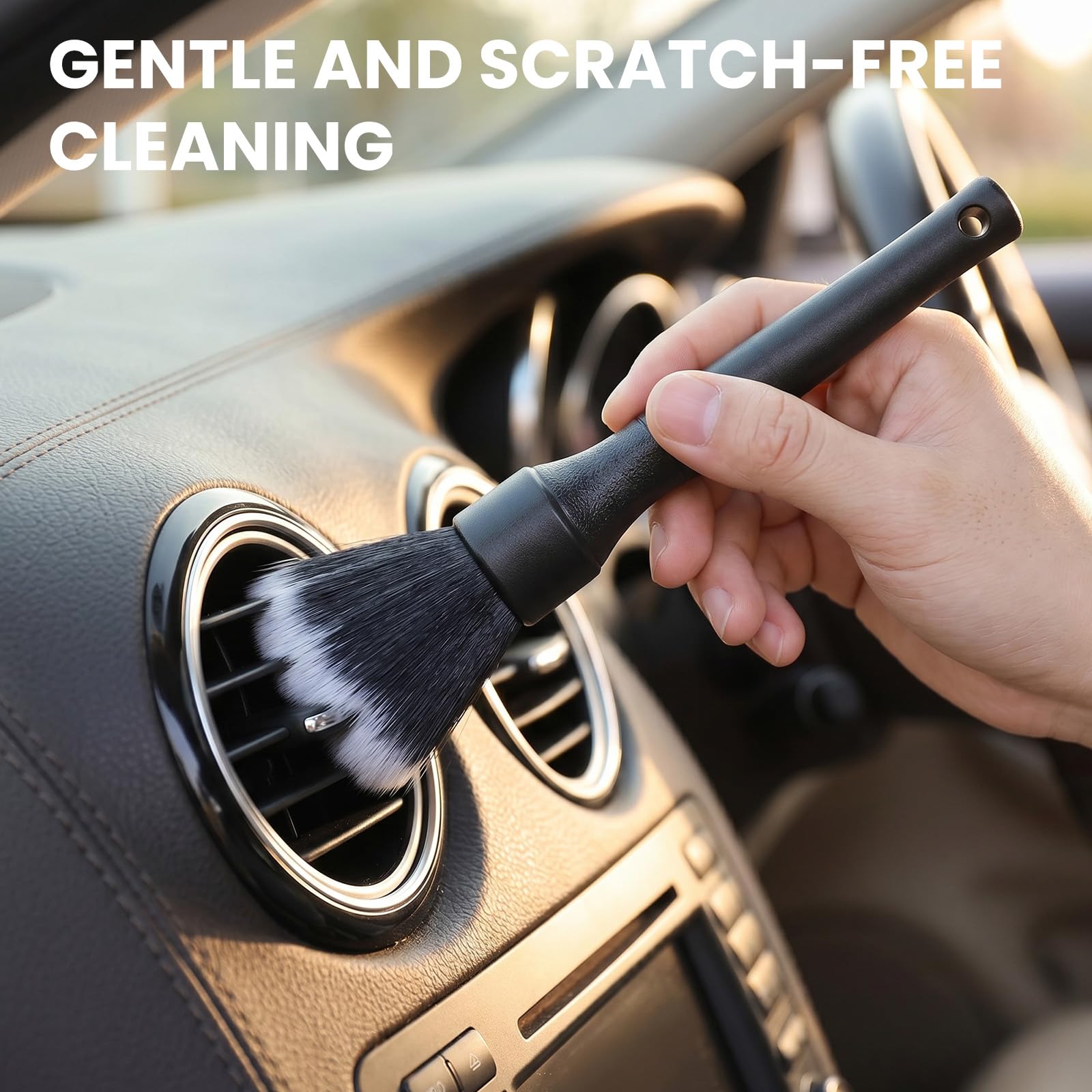 Admygo Car Detailing Brush - Ultra Soft PPS+PET Bristles | Metal-Free | Ergonomic Grip | 1 Pack 5