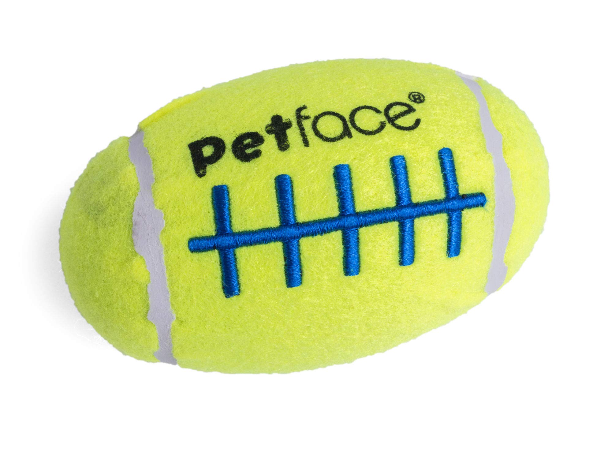Petface Squeaky Rugby Tennis Ball Dog Toy - Durable, Nonabrasive Felt for Small Breeds | 1 Pack