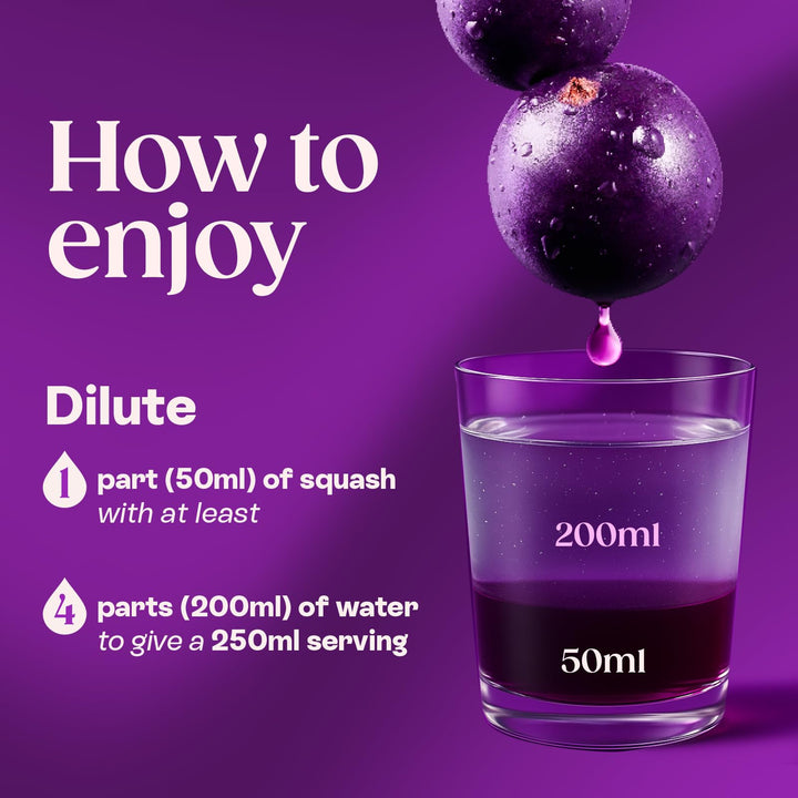 Ribena Blackcurrant Squash 1.5L – Made with Real British Blackcurrants, Rich in Vitamin C