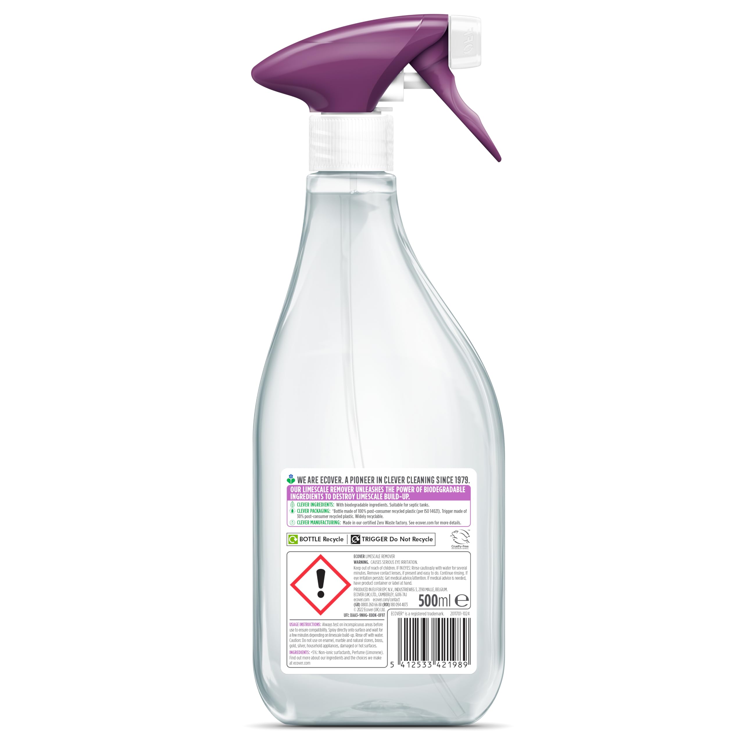 Ecover Limescale Remover - Biodegradable Formula, Berries Scent | 500ml Liquid 2