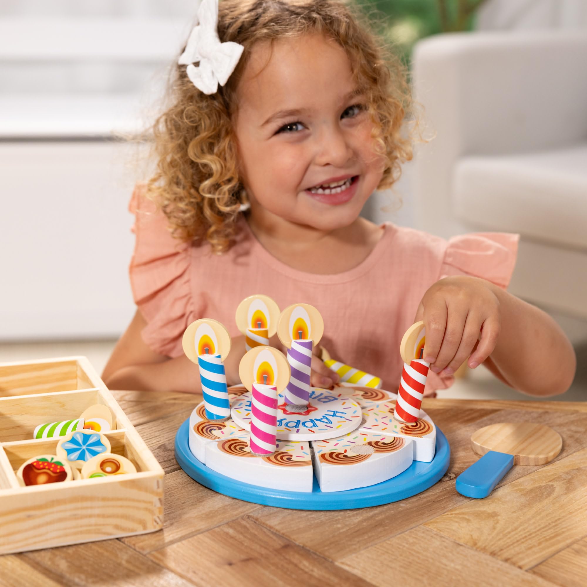 Melissa & Doug Wooden Birthday Cake Play Food Toy for Kids Ages 3-6 | 20 Pieces 5