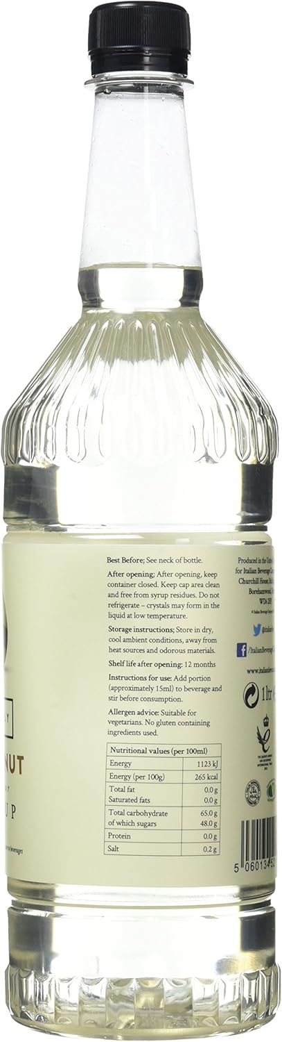 Simply Coconut Syrup 1 Litre - Natural Flavouring for Beverages and Recipes