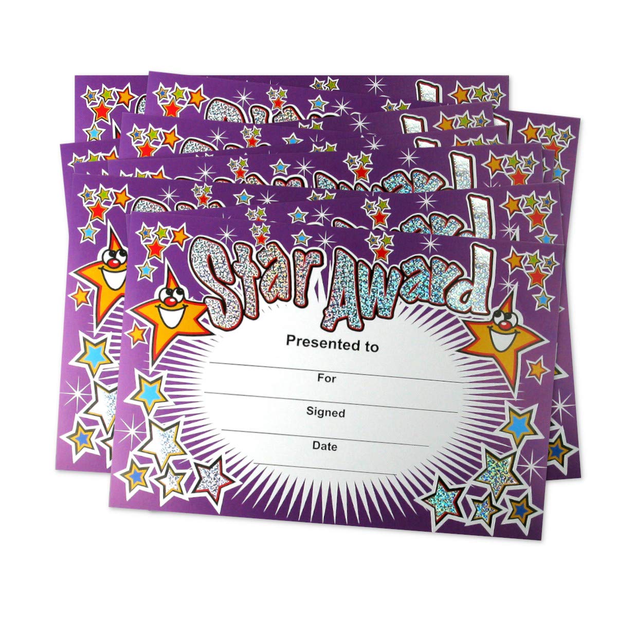 SuperStickers Sparkly Star Award Reward Certificates for Pupils - Pack of 20 A5 | Personalised | Multicoloured 2