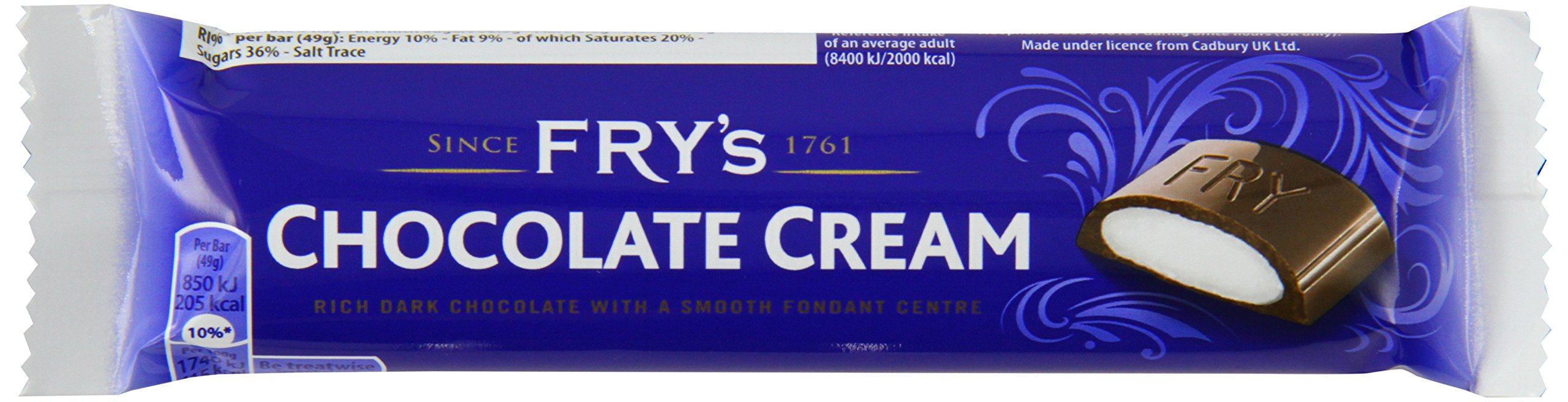 Fry's Chocolate Cream Bar, Smooth Milk Chocolate with Creamy Fondant Centre, 49g 1