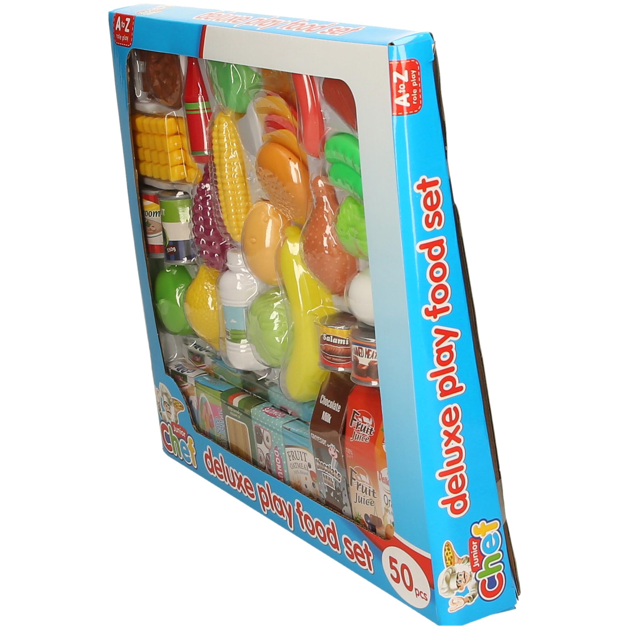 Junior Chef Deluxe Play Food Set - 50 Pieces, Educational Role Play Toys for Children 3
