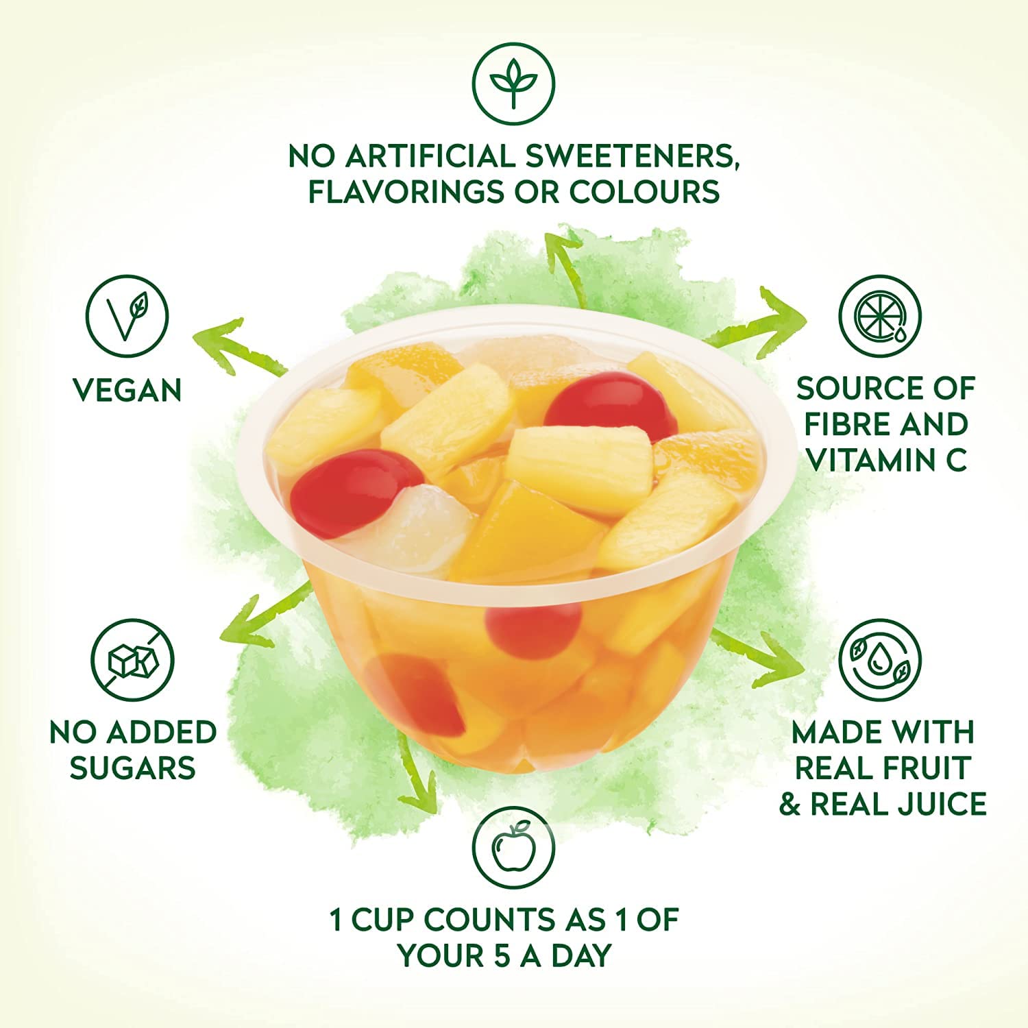 Dole Mixed Fruit In Juice With Cherry - Pack of 12 Pots (3 x 4) | 100% Natural Fruit 2