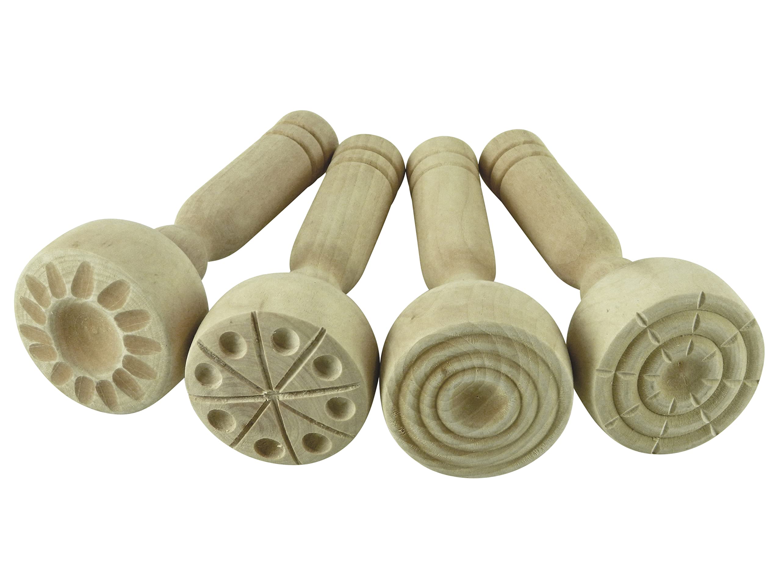 Craftplay Wooden Clay & Modelling Dough Stampers - Pack of 4 | Unisex Children | Ages 3+ 1
