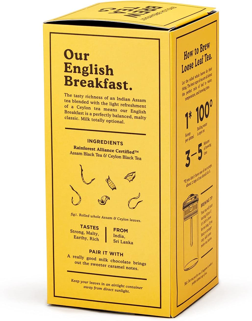 Brew Tea Co English Breakfast - Strong and Malty - 113g Loose Leaf Tea