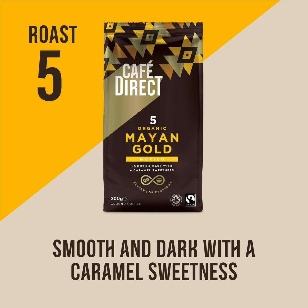 Cafédirect Mayan Gold Mexico Organic Fairtrade Ground Arabica Coffee 200g