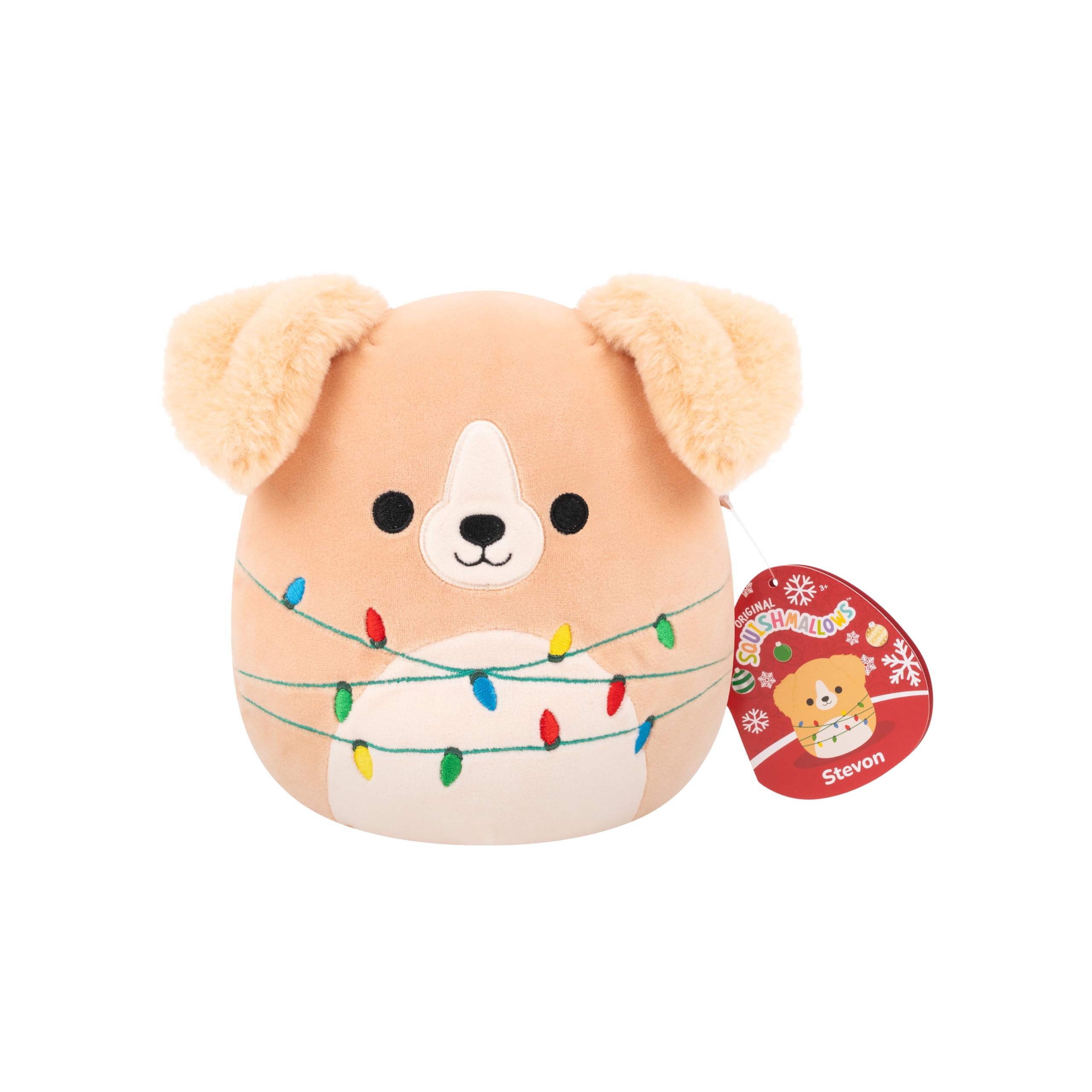 Squishmallows Stevon the Golden Retriever 7.5-Inch Plush with String Lights - Soft Stuffed Animal for Kids 3+