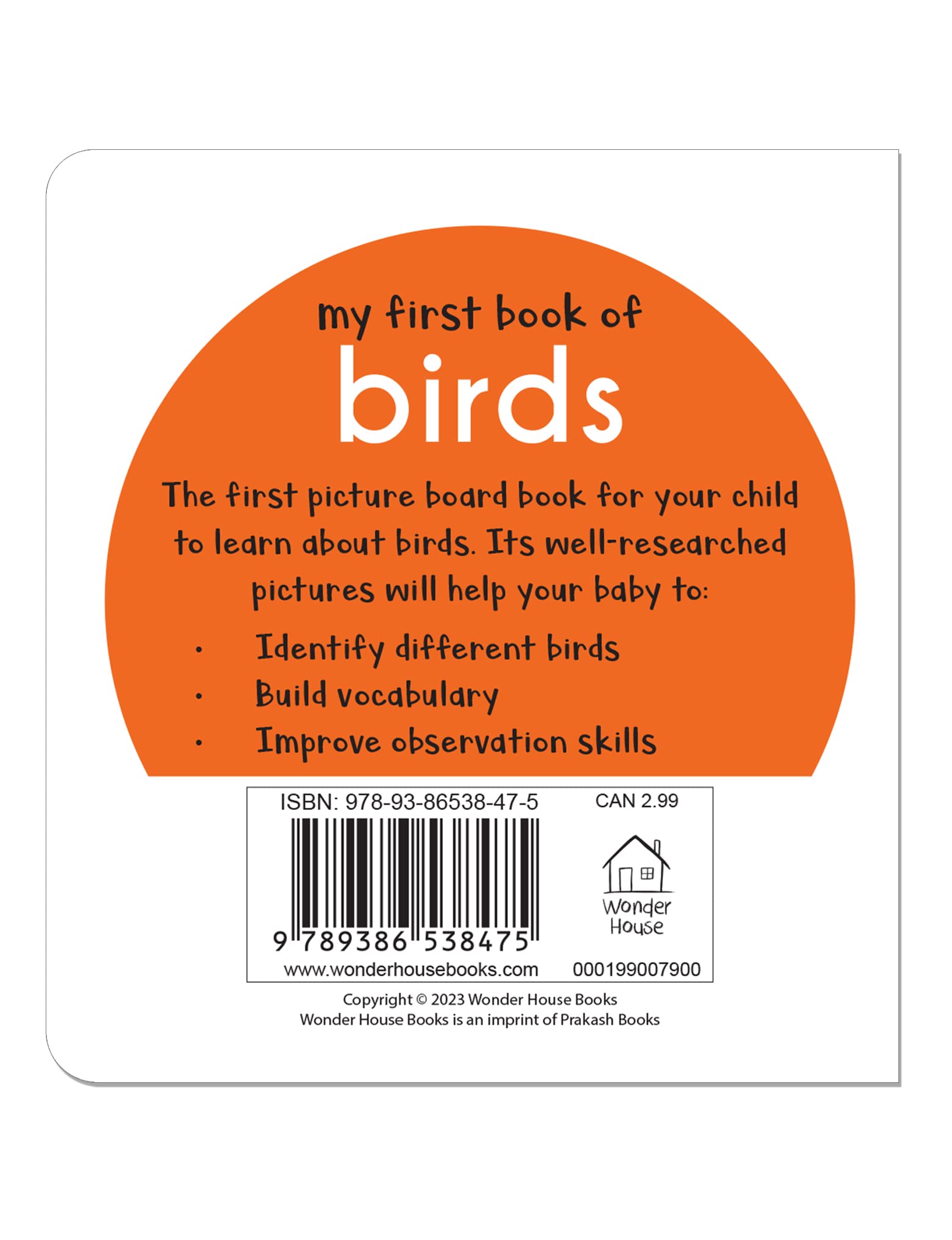 Wonder House My First Book Of Birds - First Board Book for Early Learning | English Language