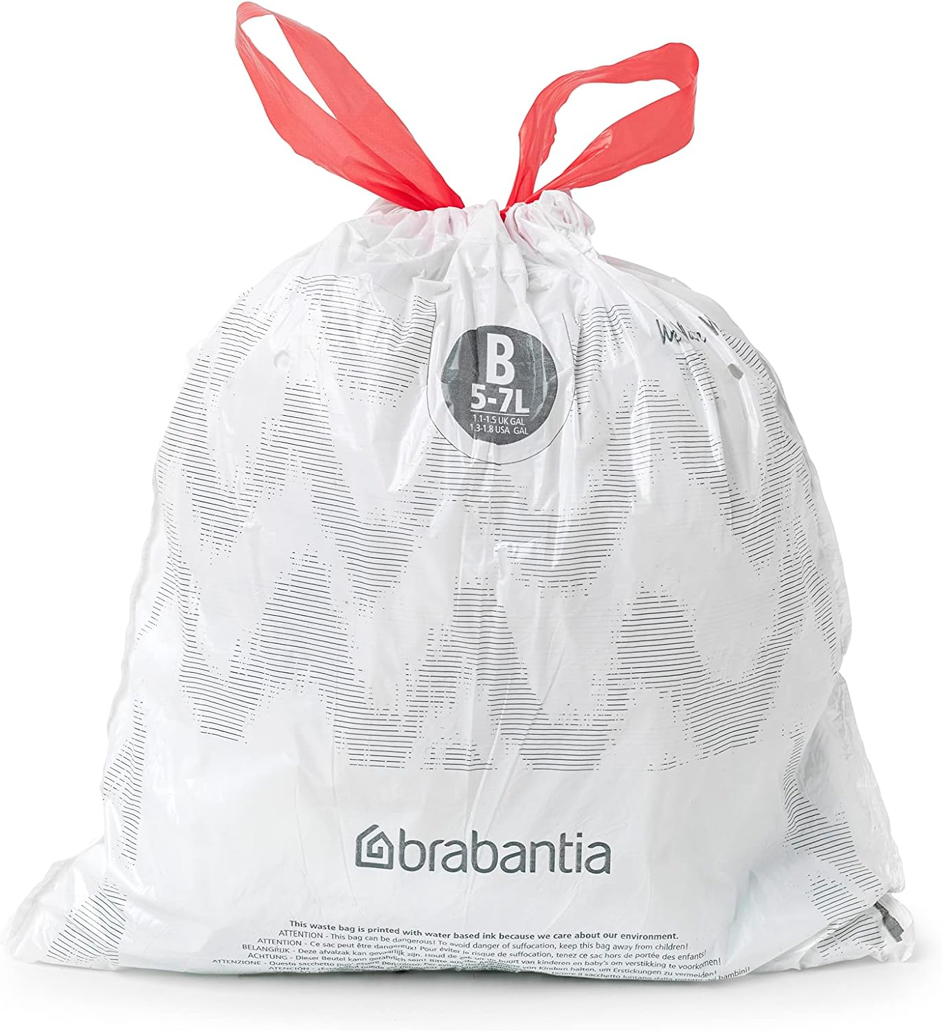 Brabantia - PerfectFit Bin Liners (Size B/5 Litre) Thick Plastic Trash Bags with Tie-Tape 5