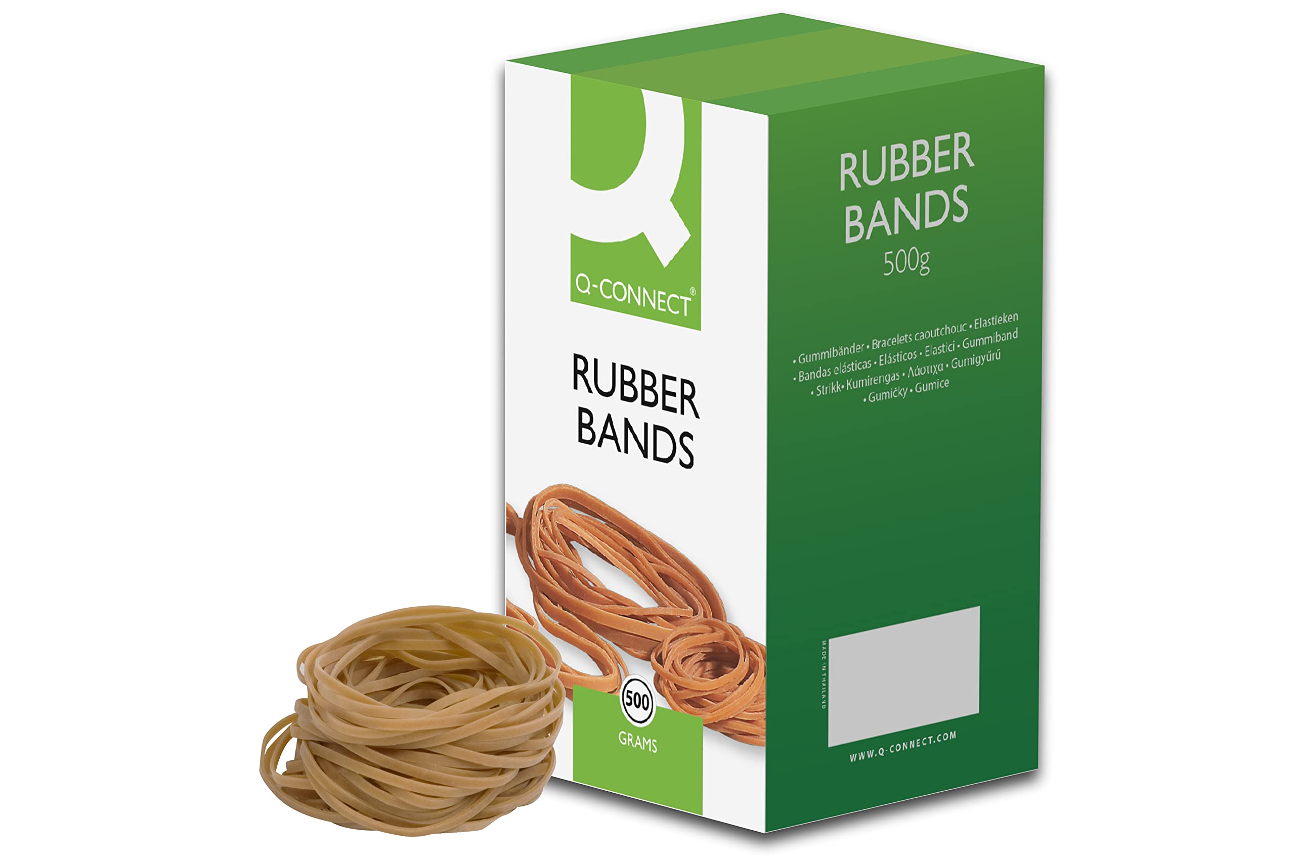 Q-Connect Rubber Bands No.36 - 127 x 3.2mm, 500g, Natural Colour, High Latex Content 1