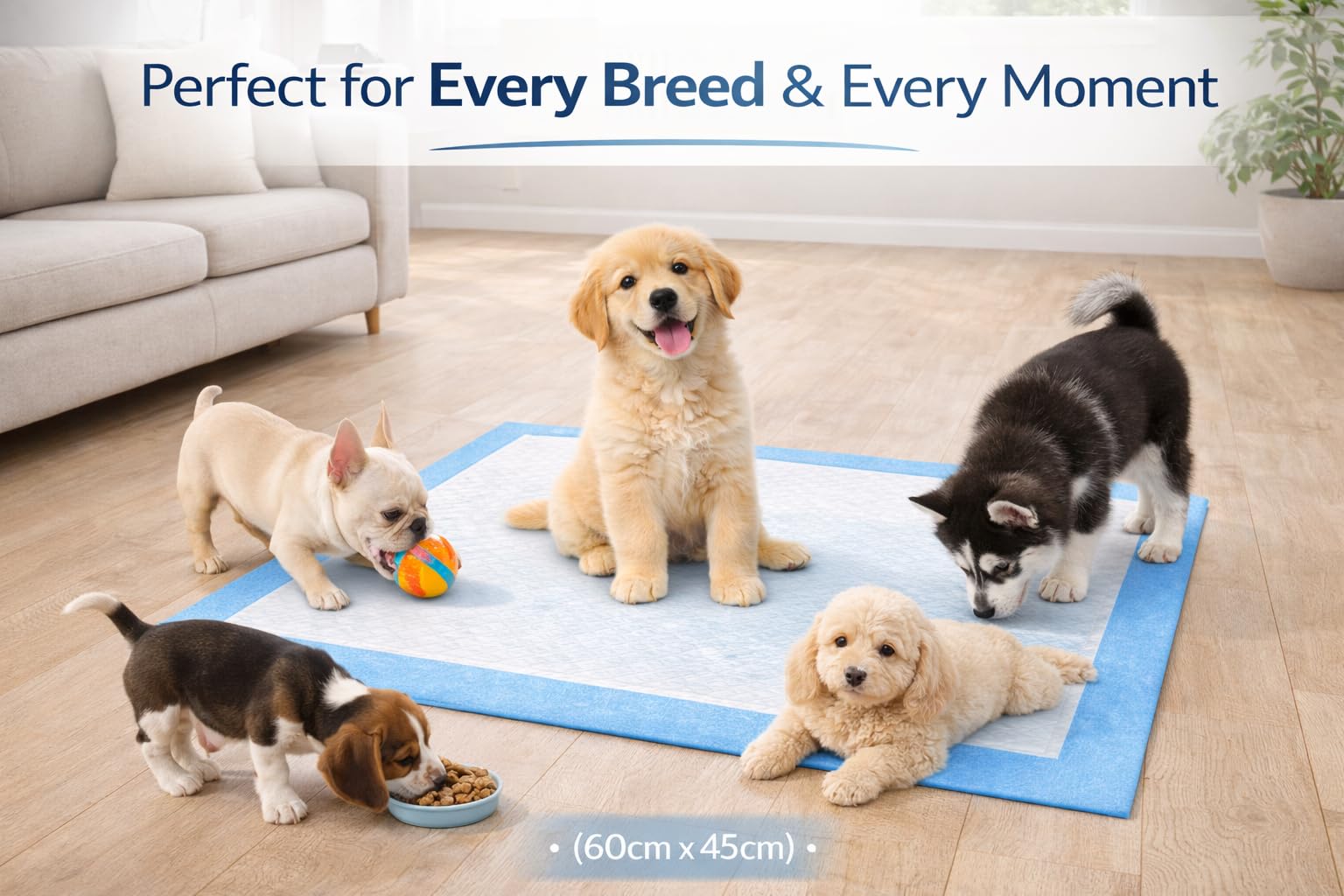 1ABOVE Heavy Duty Super Absorbent Training Pads | 60X45CM, 50 Count, Blue 8