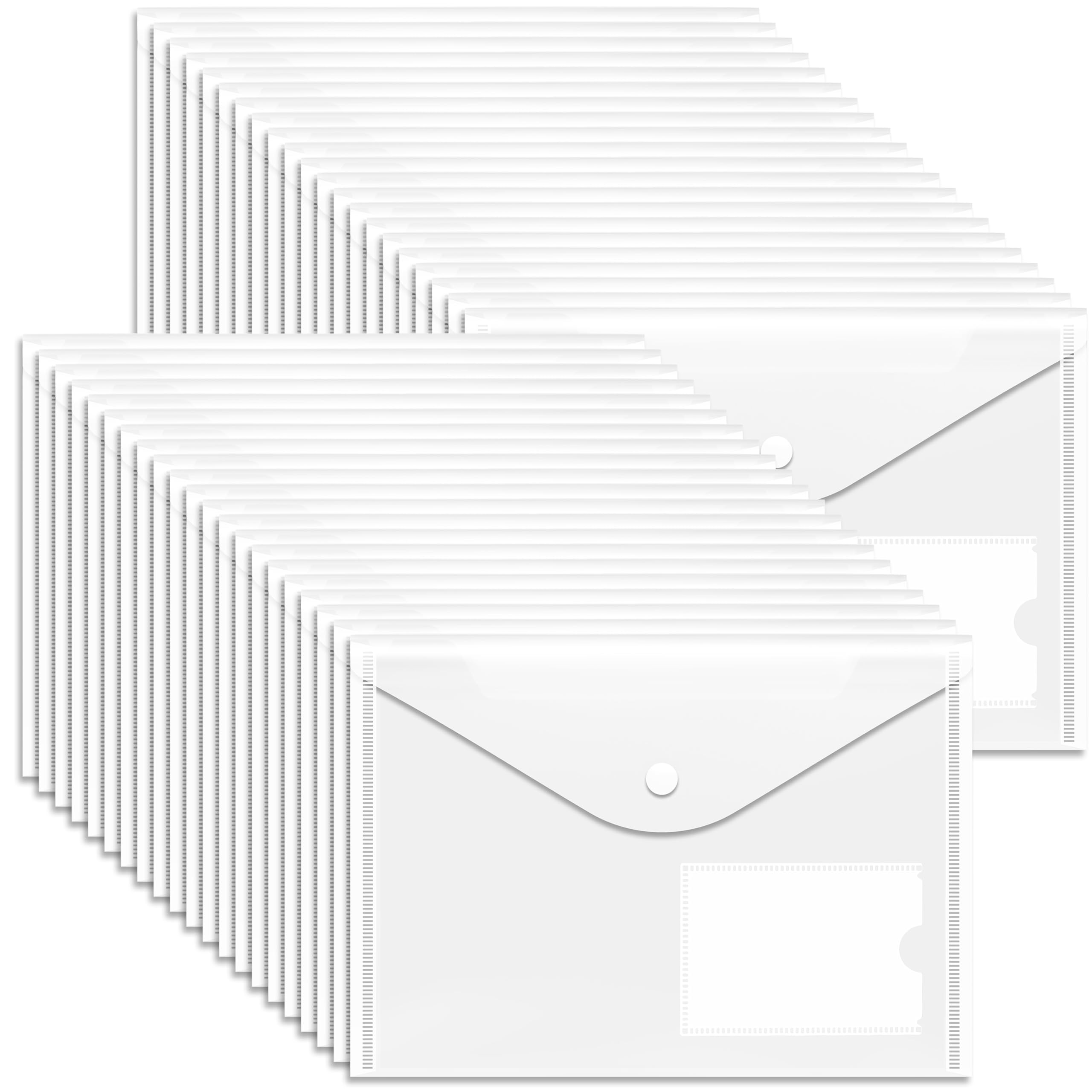 GoodtoU A5 Plastic Wallets - 40 Pack | Popper Closure | Polypropylene 1
