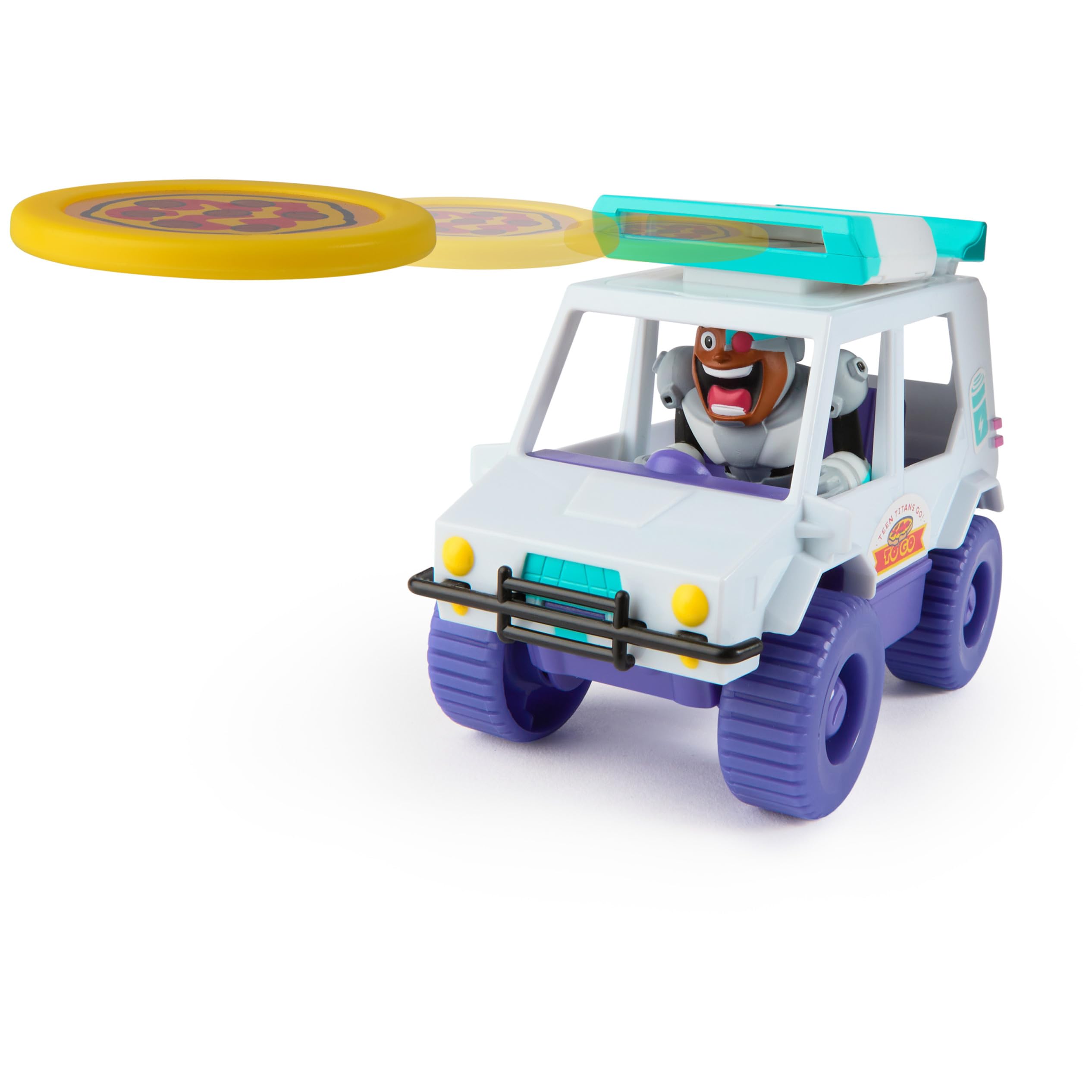 DC Comics Teen Titans Go! T-Car Pizza Launcher Playset - Ages 4+ 5