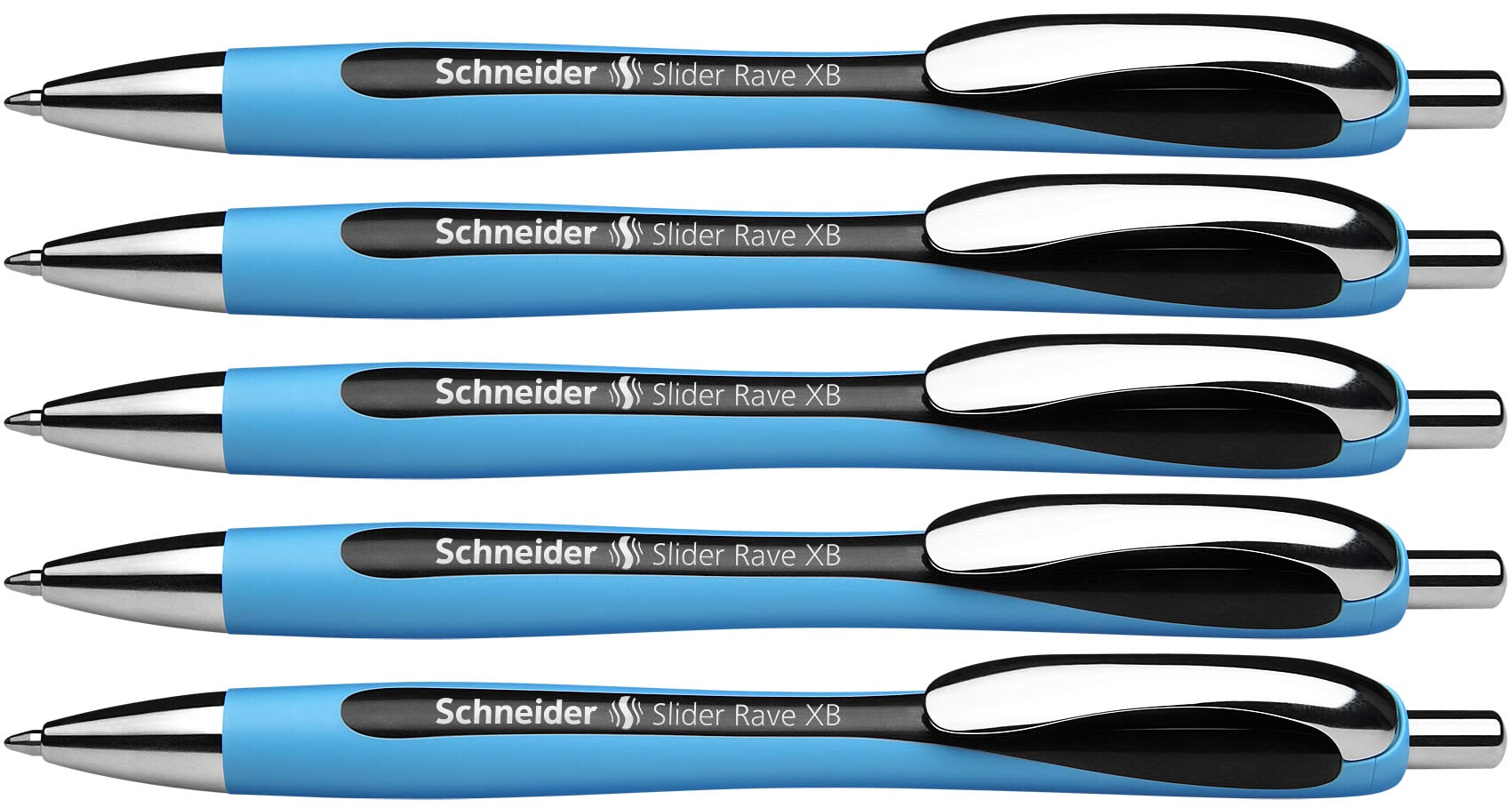 Schneider Slider Rave XB Ballpoint Pen - Pack of 5 Black Ink | Viscoglide Technology 1