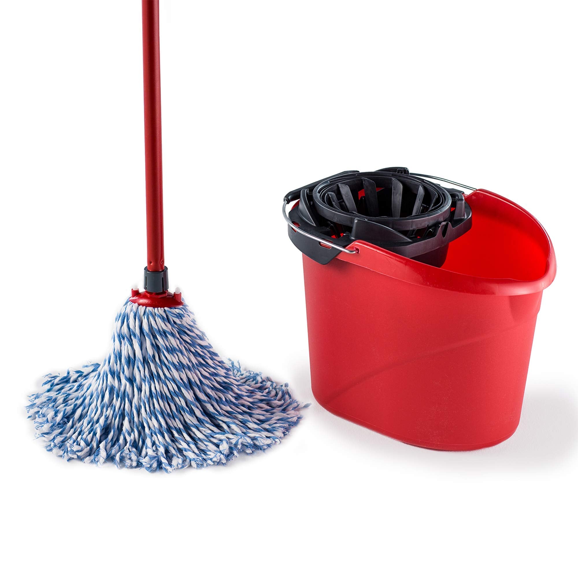 Vileda SuperMocio Microfibre and Cotton Mop and Bucket Set - Deep Cleaning | 10L Bucket | Red 1