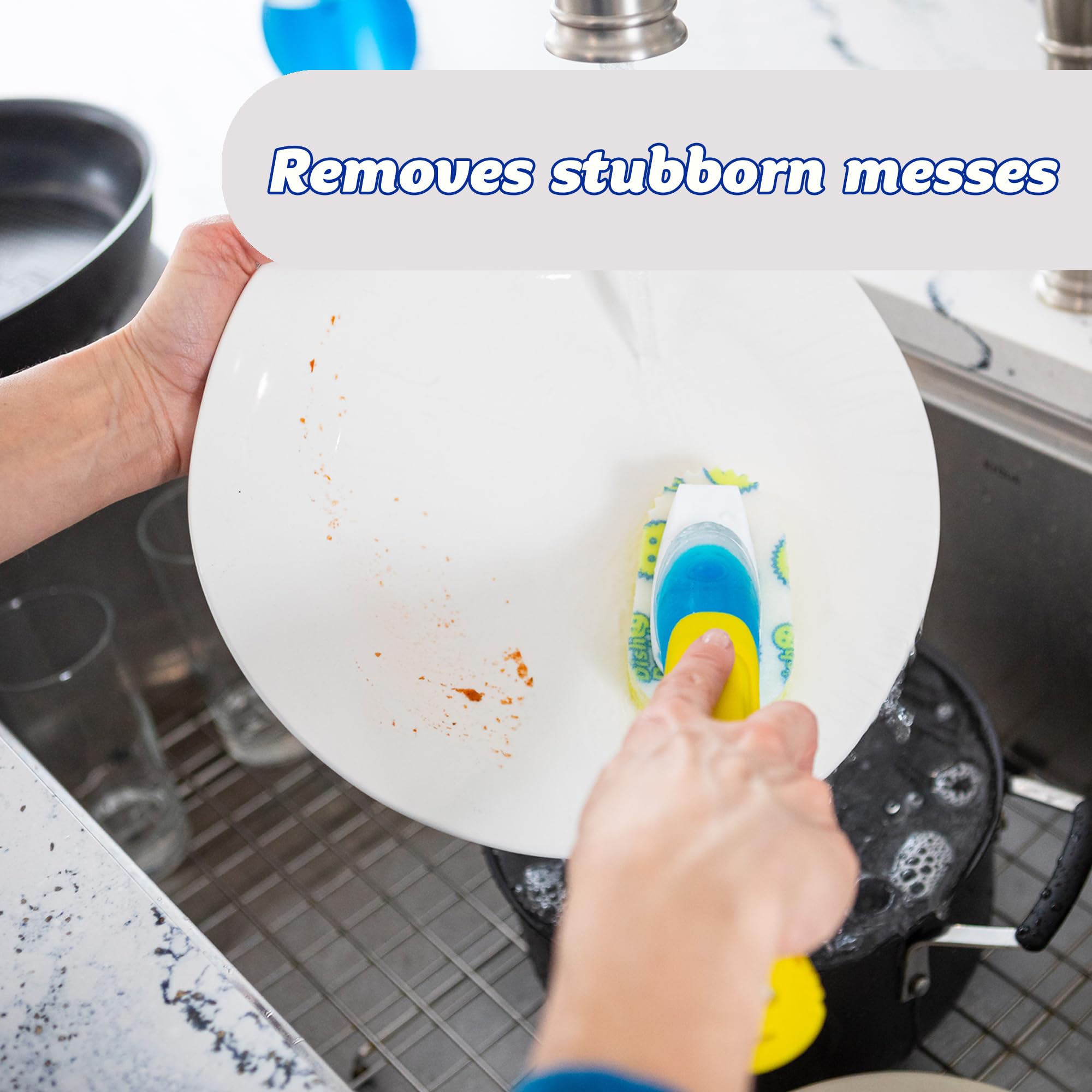 Scrub Daddy Dish Daddy Wand &amp; Connector Head – Spülbürste mit Seifenspender und austauschbaren Köpfen 6