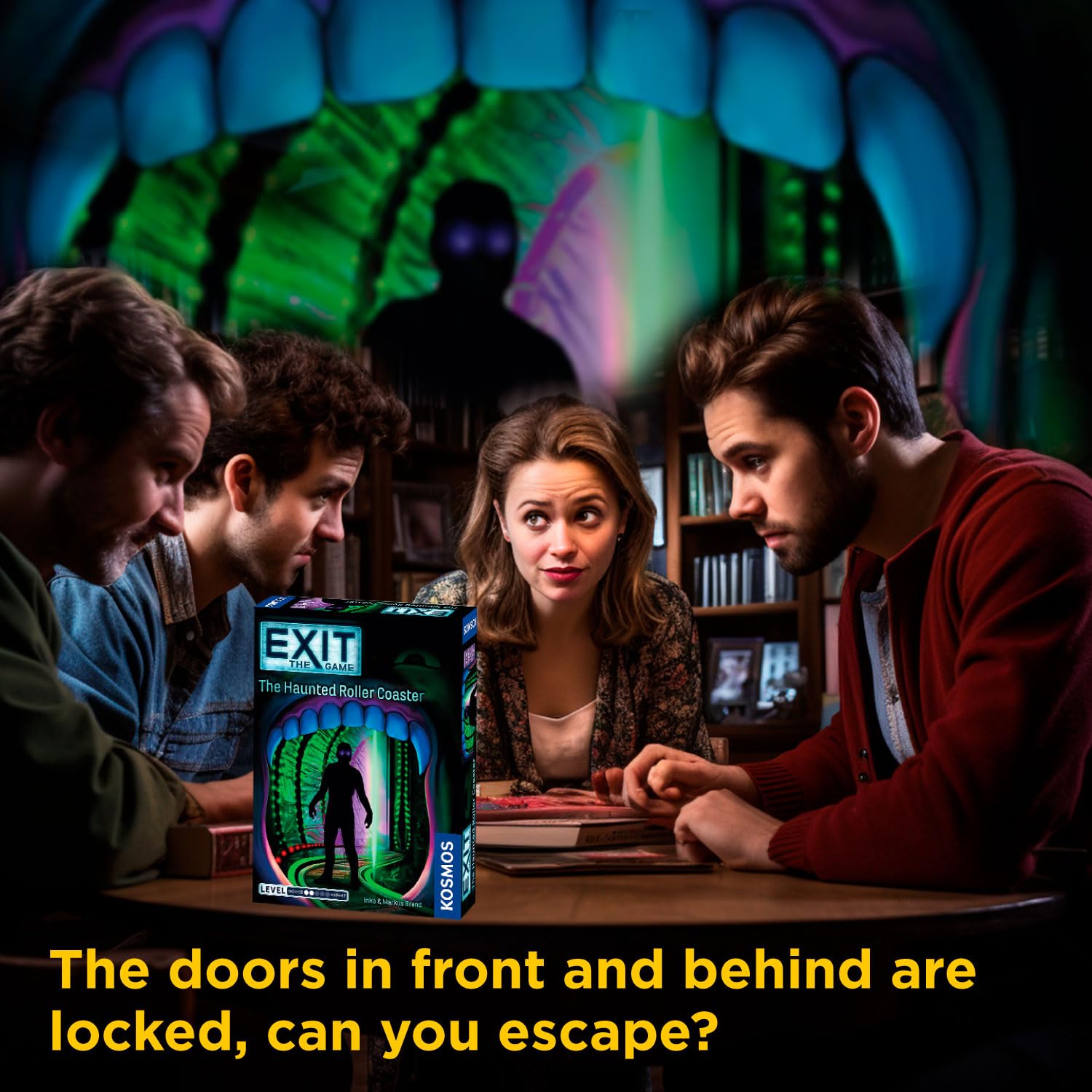 Thames & Kosmos EXIT: The Haunted Roller Coaster Escape Room Game | Level 2/5 | 1-4 Players | Ages 10+ 5