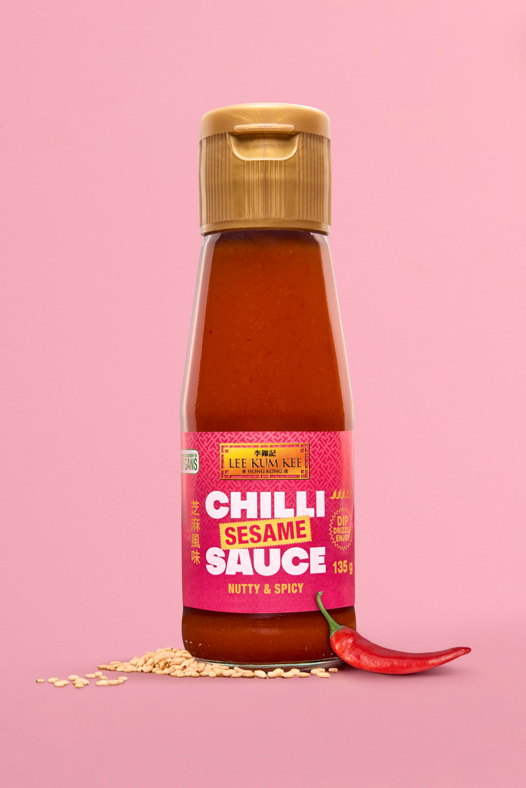 Lee Kum Kee Chilli Sauce Set – 3-Pack (Yuzu 140g, Sesame 135g, Makrut Lime Leaf 135g)