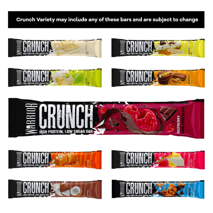 Warrior Crunch - High Protein Bar - 20g Protein, Low Carb, Low Sugar - Pack of 12