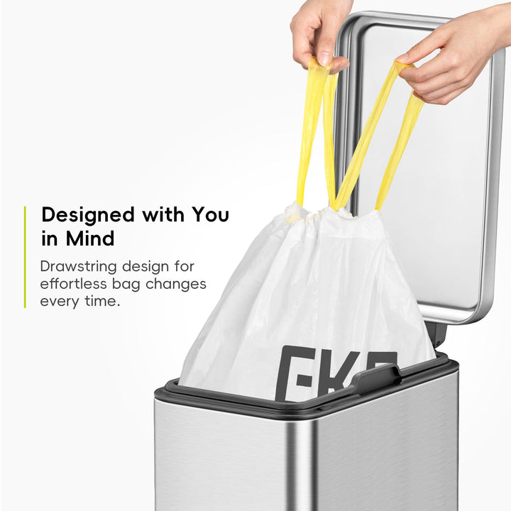 EKO Size C Bin Liners for Kitchen Bins - 10-15 Litre Capacity - Extra Strong with Drawstring Tie - 20 Bags