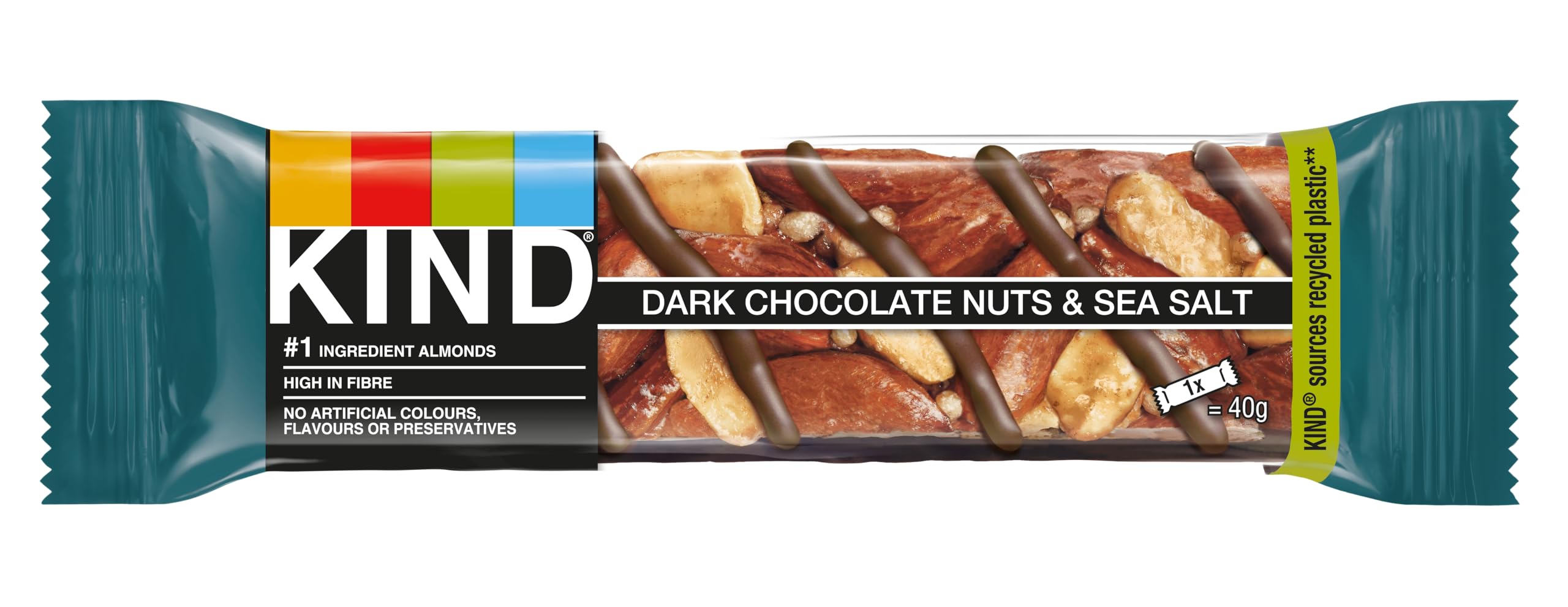 KIND - Dunkle Schokolade, Nüsse und Meersalz, glutenfreie Snackriegel, ballaststoffreich, ohne künstliche Zutaten, 12 x 40 g 4
