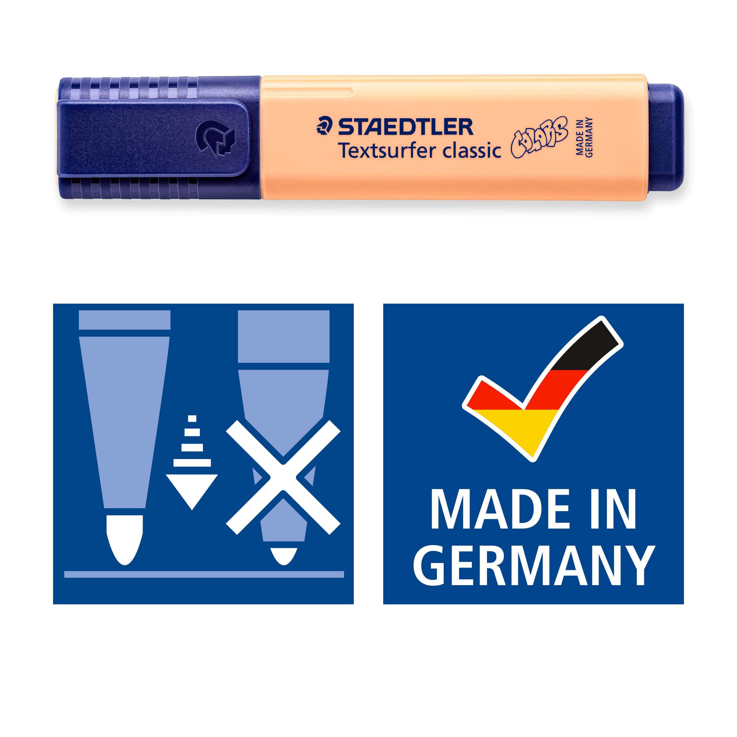 STAEDTLER Textsurfer Classic Pastel Highlighter - Chisel Tip, Ink Jet Safe | Pack of 6 7