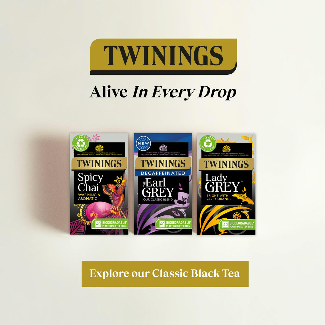 Twinings Earl Grey Bergamot & Lemon Flavoured Decaffeinated Black Tea Blend – 40 Tea Bags