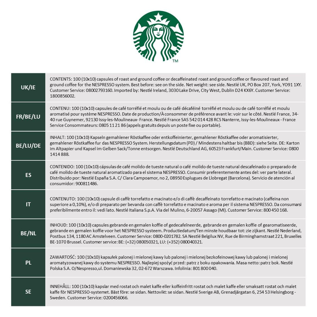 STARBUCKS Blonde Espresso Roast by Nespresso - Coffee Capsules