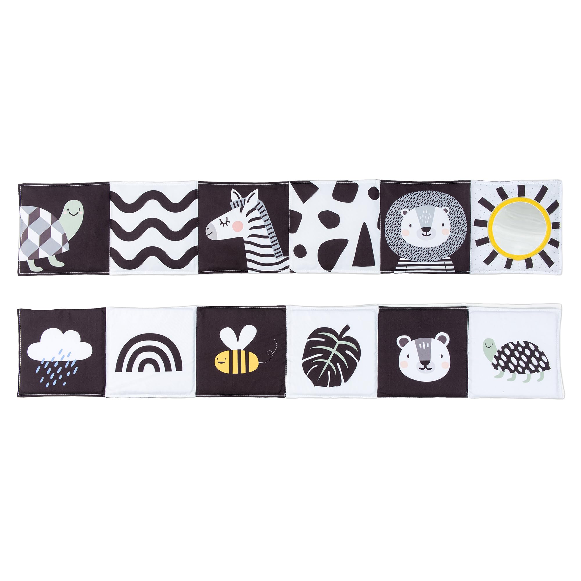 Taf Toys Savannah 3 in 1 Newborn Pram Book - High Contrast Sensory Tummy Time Toy | Birth+ 9
