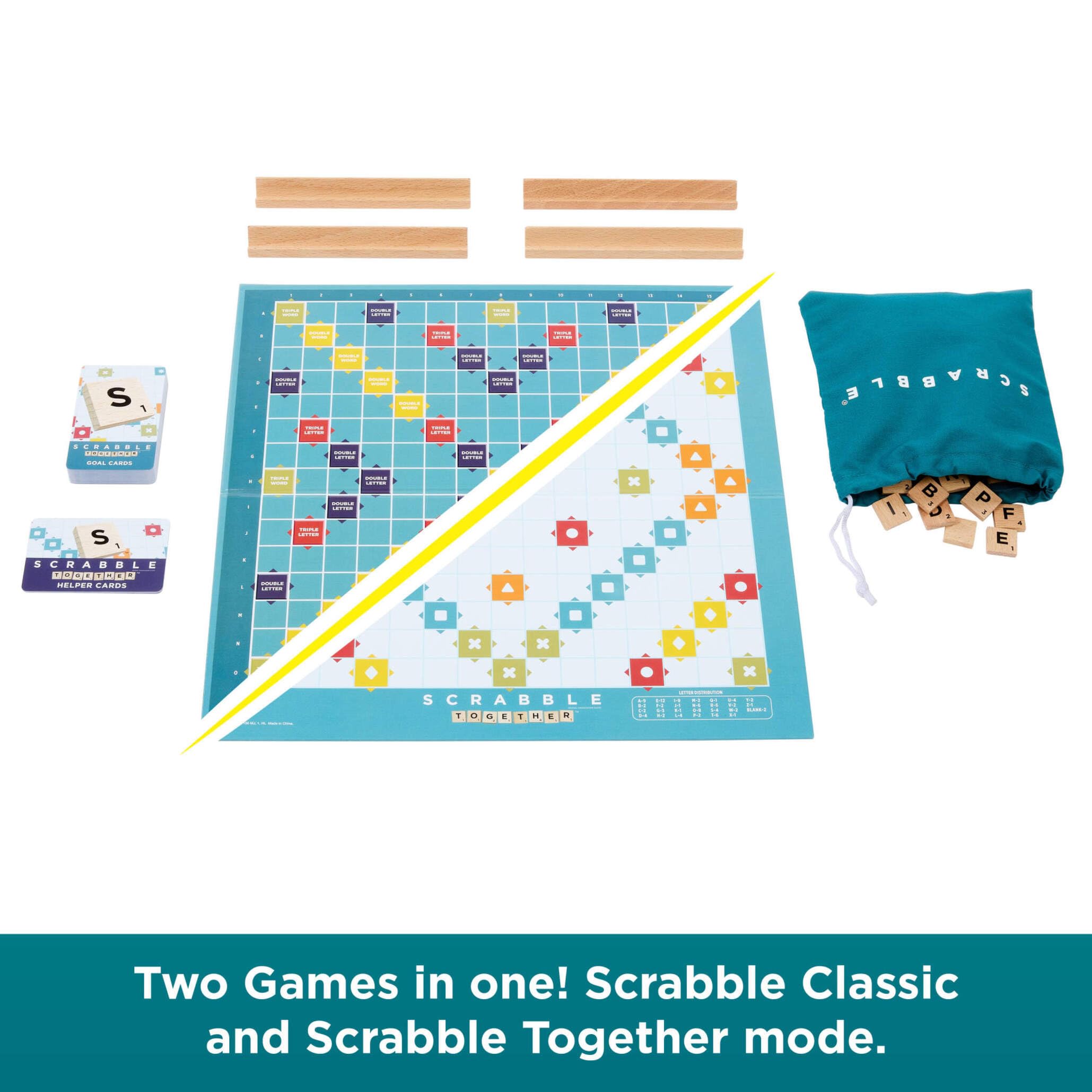Mattel Games Scrabble Board Game Classic Family Word Fun with Wooden Tiles 9