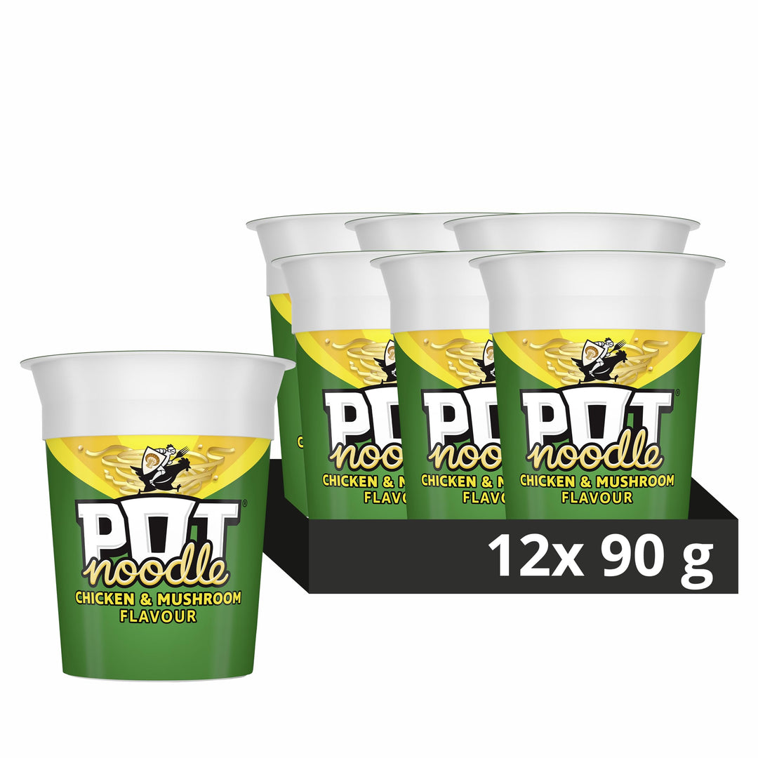 Pot Noodle Chicken & Mushroom Flavour, 12 Pack (12 x 90g)