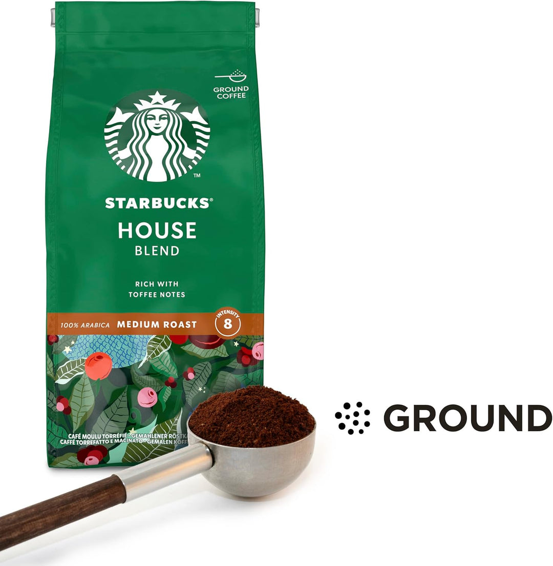 STARBUCKS House Blend Medium Roast Ground Coffee 200g (Pack of 6)