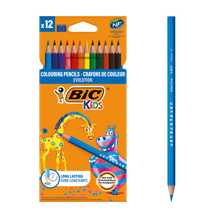 BIC Kids Evolution Vivid Colouring Pencils - Wood-Free, Durable Art Supplies for Kids 5+