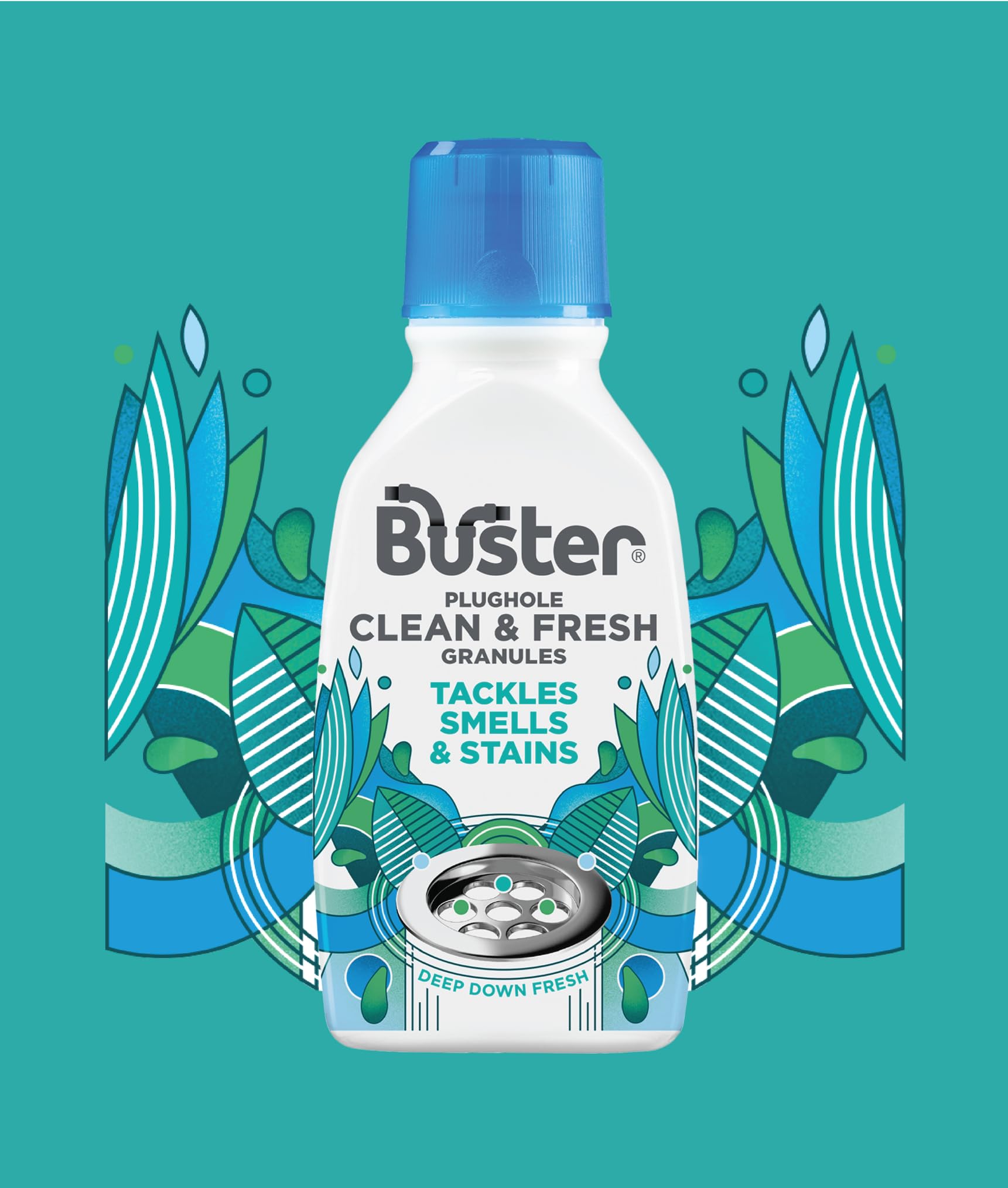 Buster Clean &amp; Fresh Granulat, 2er-Pack – Tiefenreinigungsreiniger für Abflüsse, Spülbecken, Geschirrspüler und Waschmaschine mit Eukalyptus-Frische